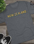 New Zealand Tri - Blend Tee, Classic Soft Shirt for Men and Women, Kiwi Travel Top, Vintage Style Tshirt, Comfortable Cotton Blend, Souvenir - Selden & Kingsley