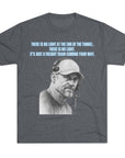 Tri - Blend Tee, Dan Campbell Quote T-Shirt, Light at End of Tunnel Motivation, Lion Coach, Gift for Sports Fans, Game Day Apparel - Selden & Kingsley