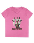 Vintage Bless You Boys Ladies' V - Neck T-Shirt, Casual Tee, Sports Fan Gift, Retro Apparel, Summer Wear, Funny Graphic Shirt - Selden & Kingsley