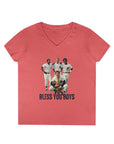 Vintage Bless You Boys Ladies' V - Neck T-Shirt, Casual Tee, Sports Fan Gift, Retro Apparel, Summer Wear, Funny Graphic Shirt - Selden & Kingsley