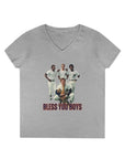 Vintage Bless You Boys Ladies' V - Neck T-Shirt, Casual Tee, Sports Fan Gift, Retro Apparel, Summer Wear, Funny Graphic Shirt - Selden & Kingsley