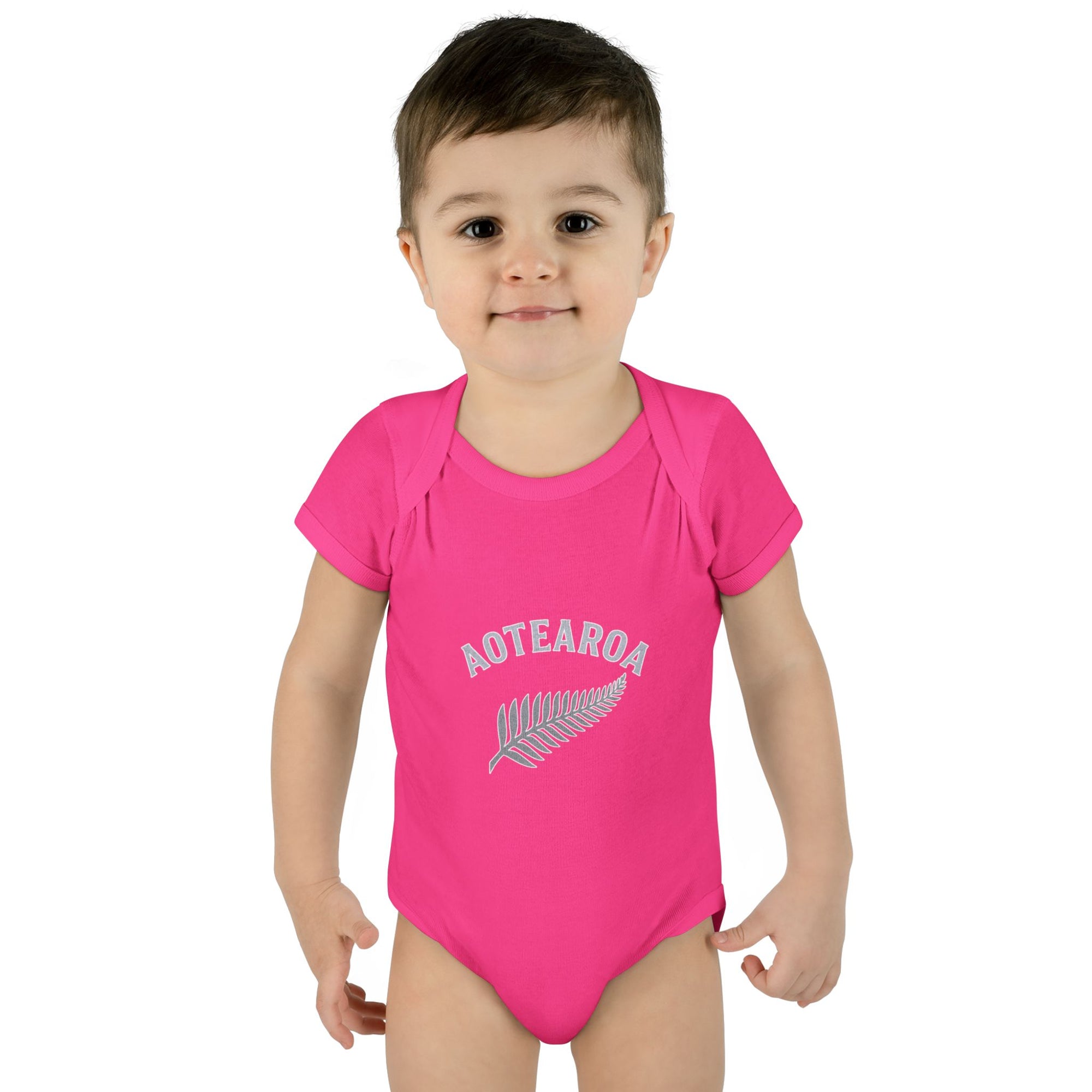 New Zealand Baby Onesie | Aotearoa Baby Outfit | Kiwi Infant Bodysuit | NZ Baby Clothes | Silver Fern Baby Gift
