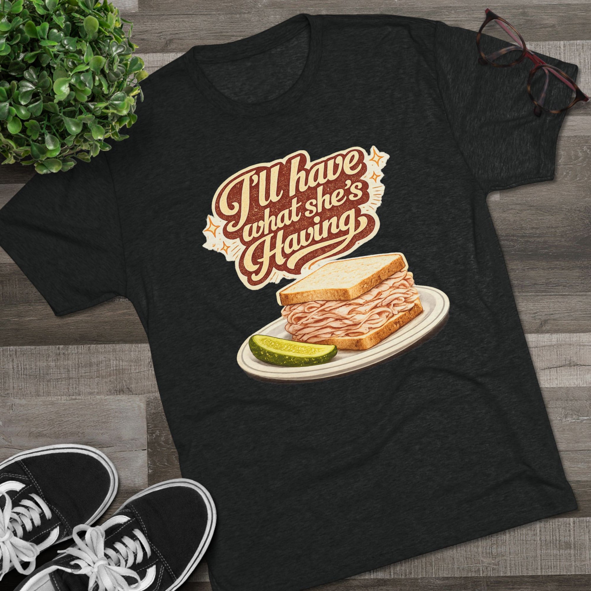 I'll Have What Shes Having Shirt, Funny Deli Sandwich Tee, Movie Quote T-Shirt, Foodie Gift for Her, Retro Graphic Tee, Rom Com Fan Shirt