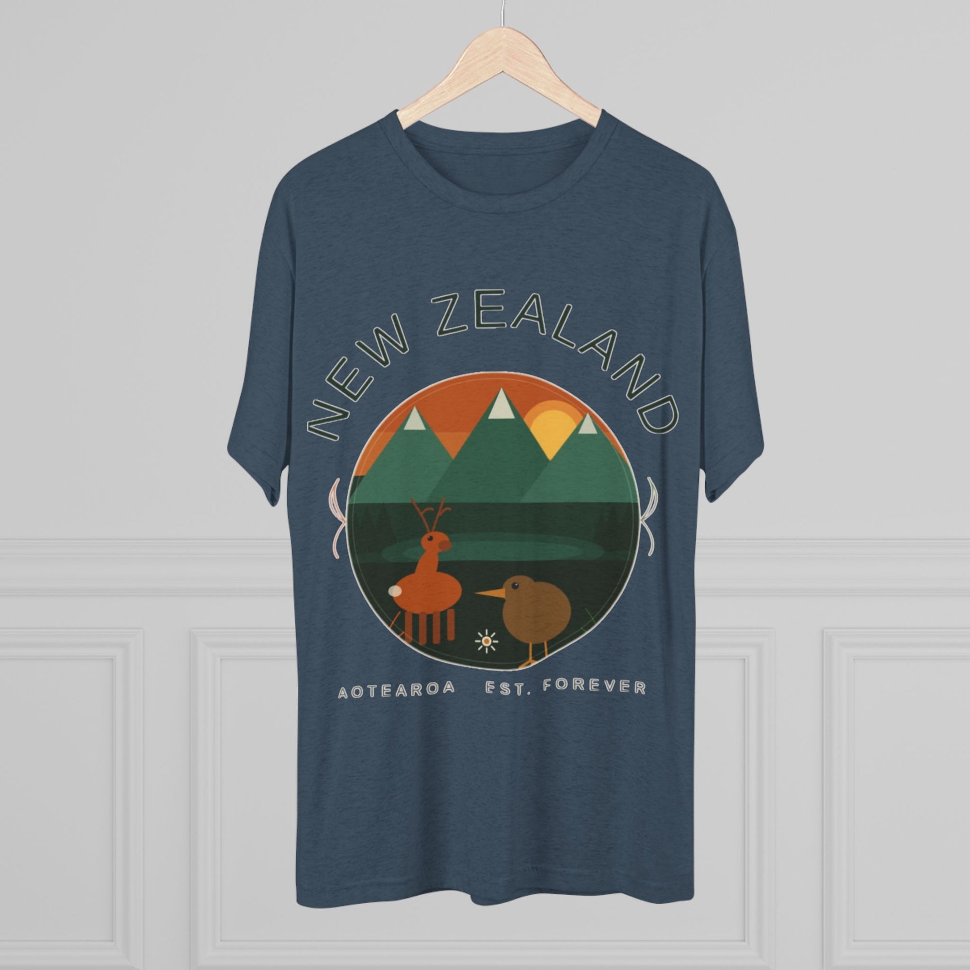 Aotearoa New Zealand Tri-Blend Tee, Classic Soft Shirt for Men &amp; Women, Kiwi Travel Top, Vintage Tshirt, Souvenir