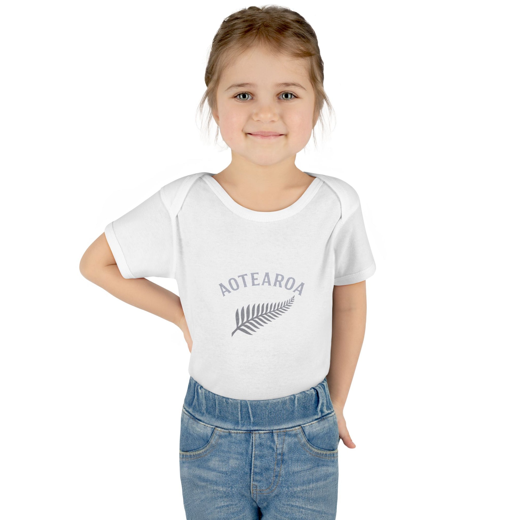 New Zealand Baby Onesie | Aotearoa Baby Outfit | Kiwi Infant Bodysuit | NZ Baby Clothes | Silver Fern Baby Gift