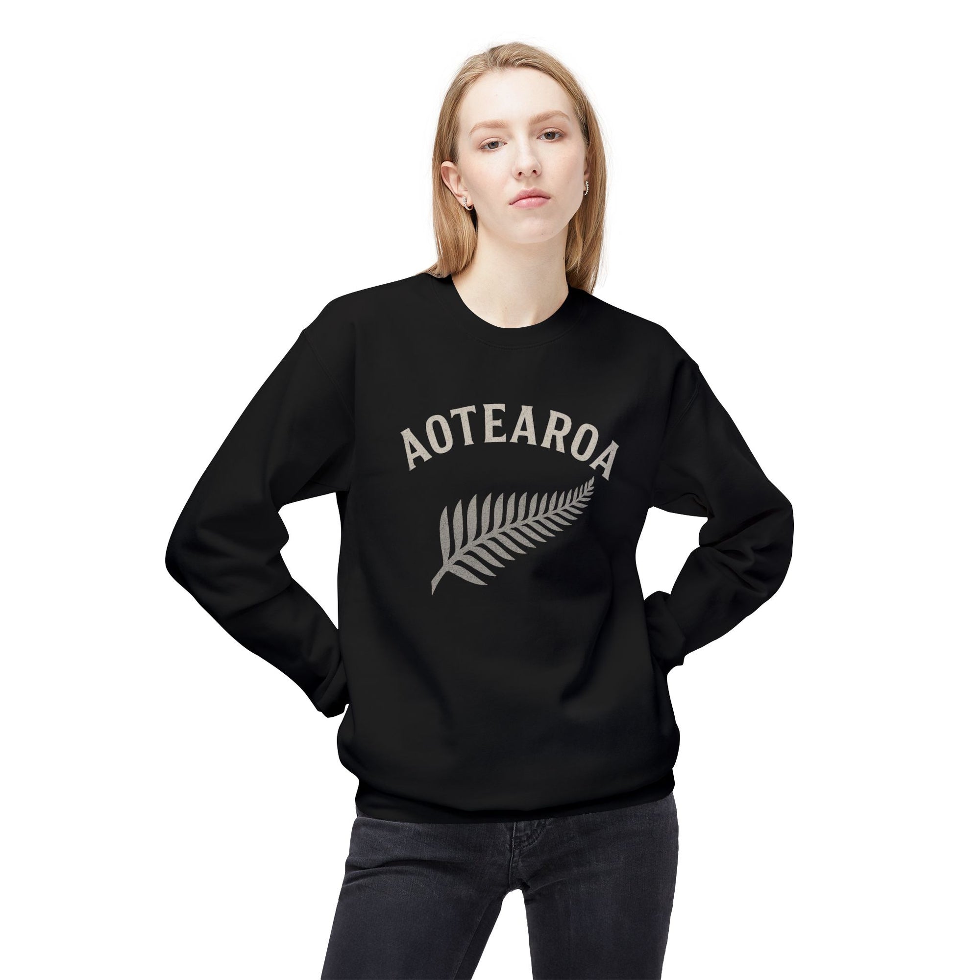 Aotearoa Fern Crewneck Sweatshirt | New Zealand Silver Fern
