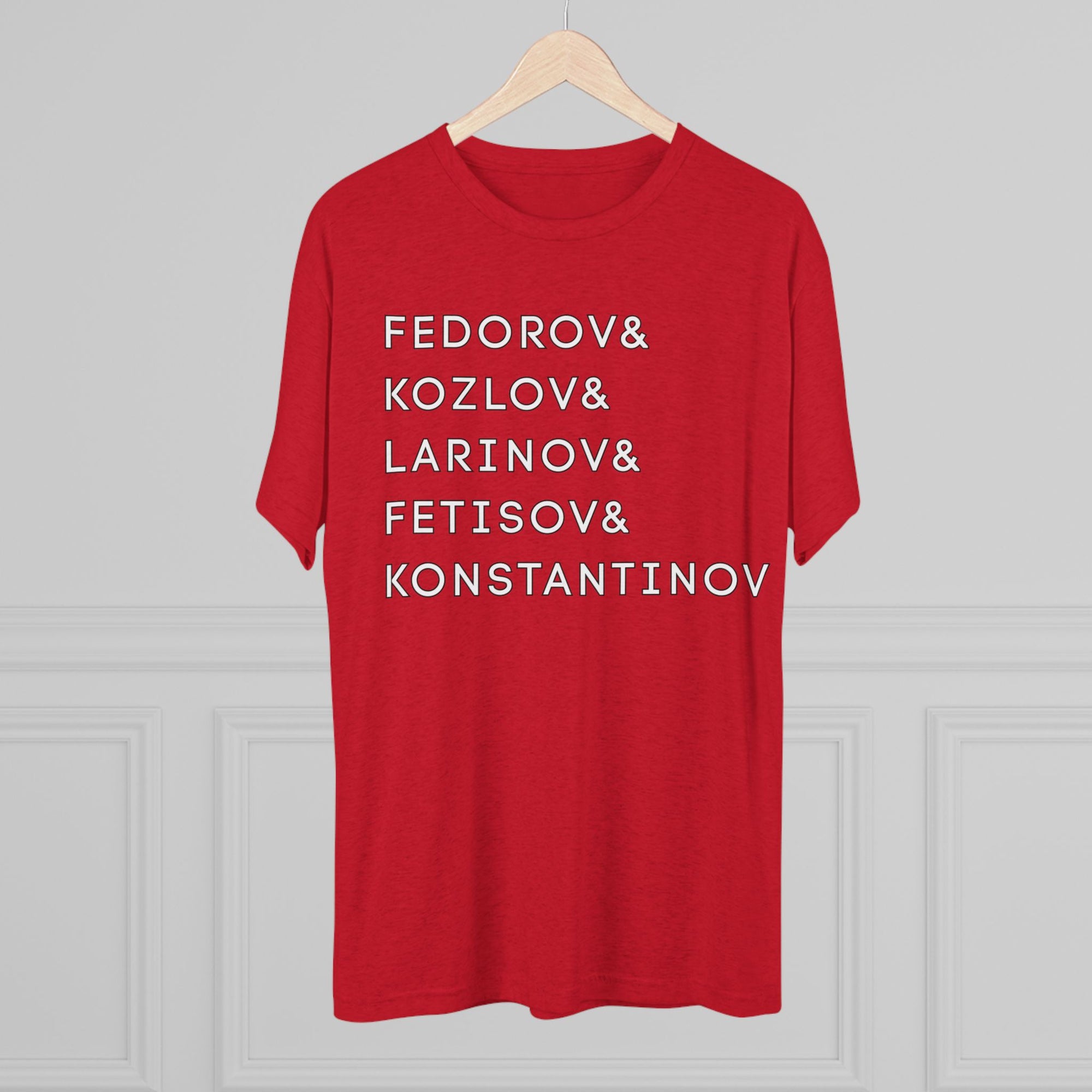 Russian Surnames Stack Tee | Fedorov Kozlov Larinov Fetisov Konstantinov T-Shirt | Triblend Comfy Soft Buttery Feel