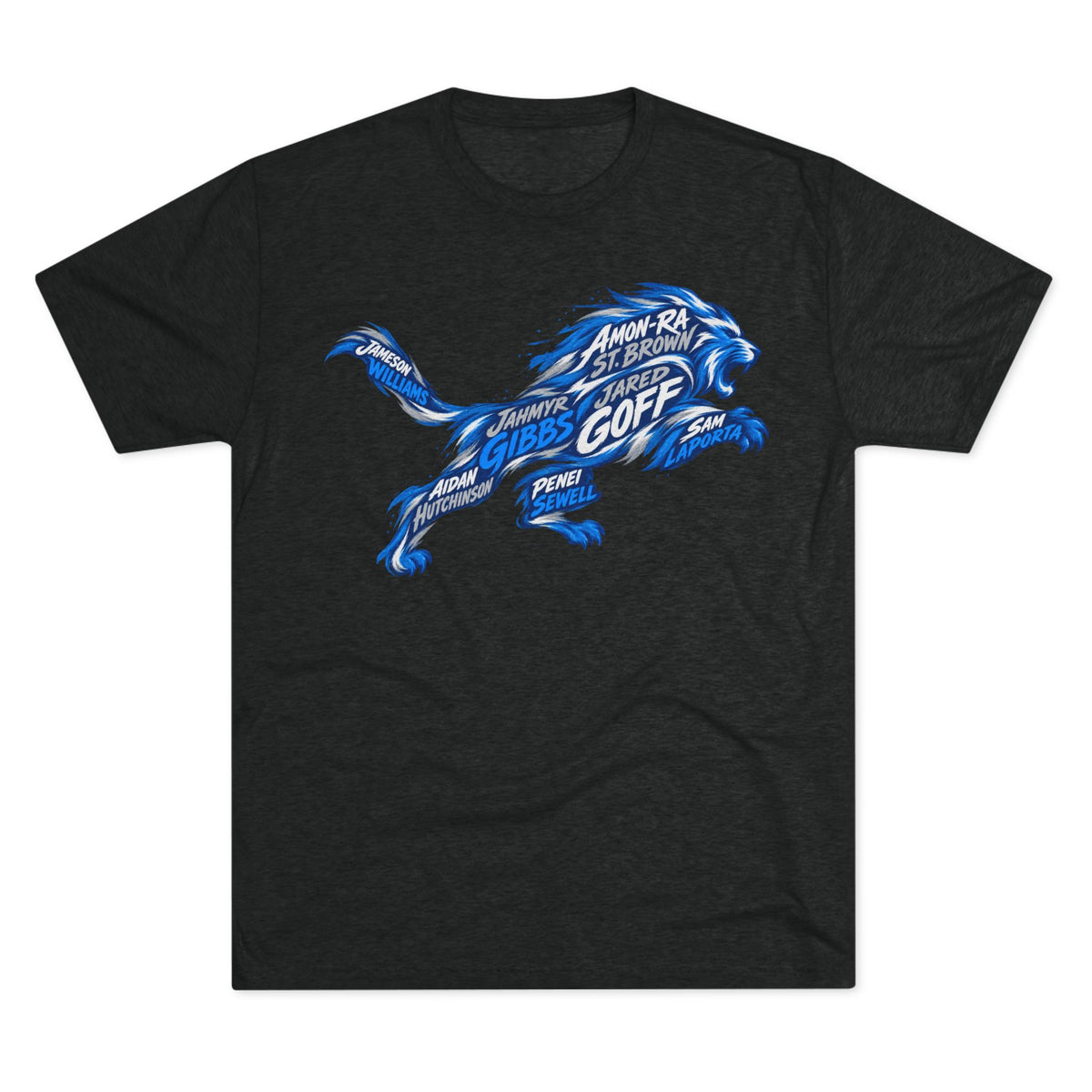 Lions Names Vintage Sports Tee | Detroit Football Names Triblend Soft T-Shirt