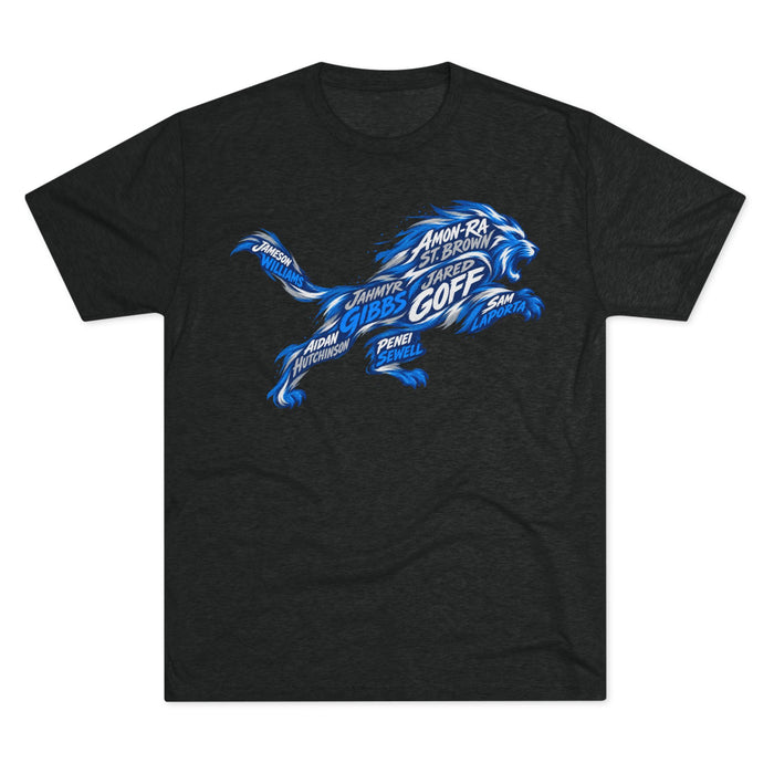 Lions Names Vintage Sports Tee | Detroit Football Names Triblend Soft T-Shirt