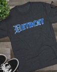 Detroit Blue & White Triblend T-Shirt | Old English Detroit Tee | Super Soft Vintage Detroit Shirt | Detroit Streetwear | Motor City Tee