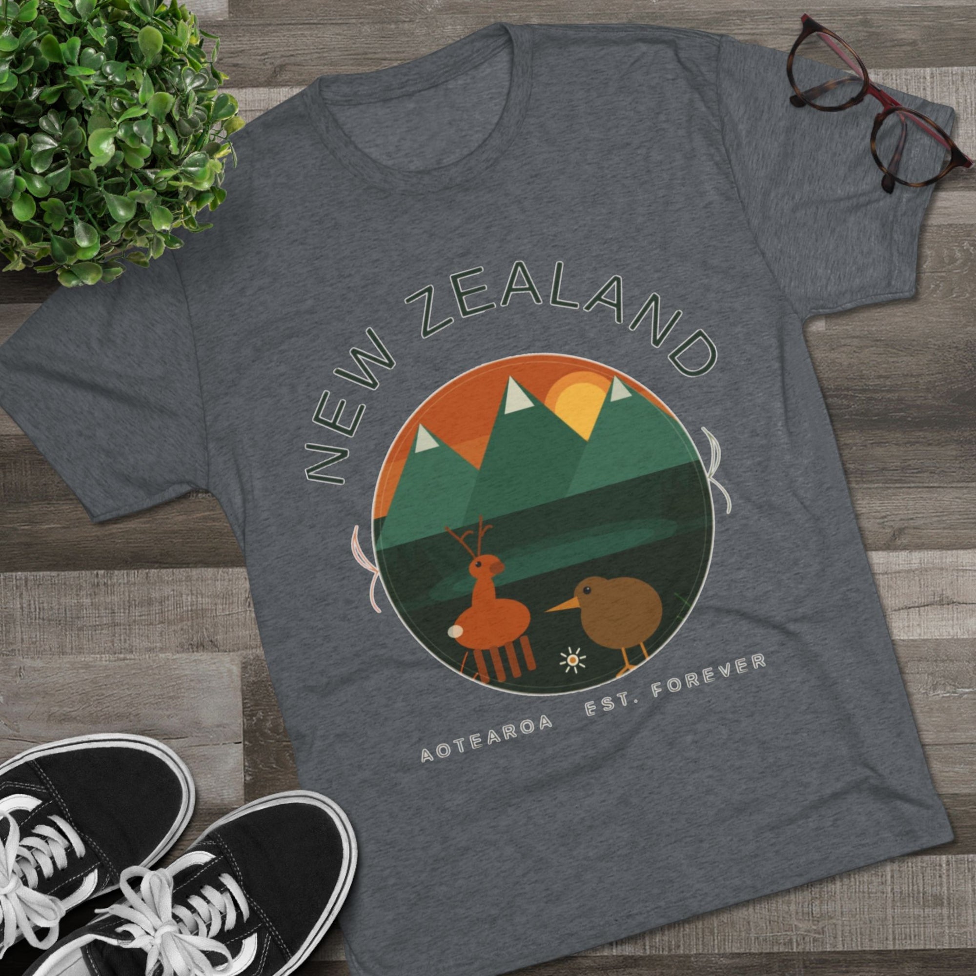 Aotearoa New Zealand Tri-Blend Tee, Classic Soft Shirt for Men &amp; Women, Kiwi Travel Top, Vintage Tshirt, Souvenir