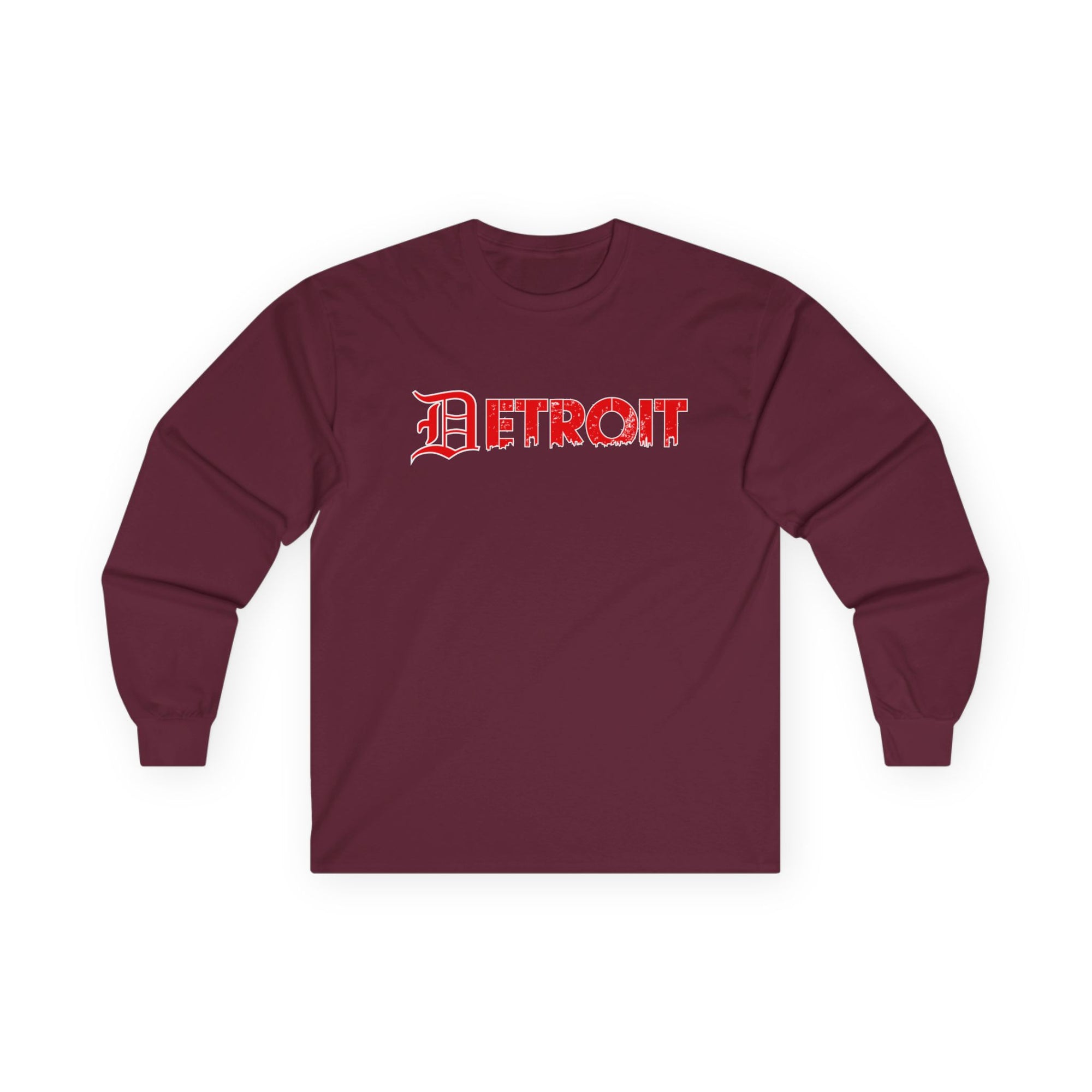 Detroit Old English Shirt | Detroit Gothic Tee | Red Black Detroit Shirt | Motor City Shirt | Detroit Streetwear Tee | Vintage Detroit Shirt