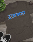Detroit Blue & White Triblend T-Shirt | Old English Detroit Tee | Super Soft Vintage Detroit Shirt | Detroit Streetwear | Motor City Tee