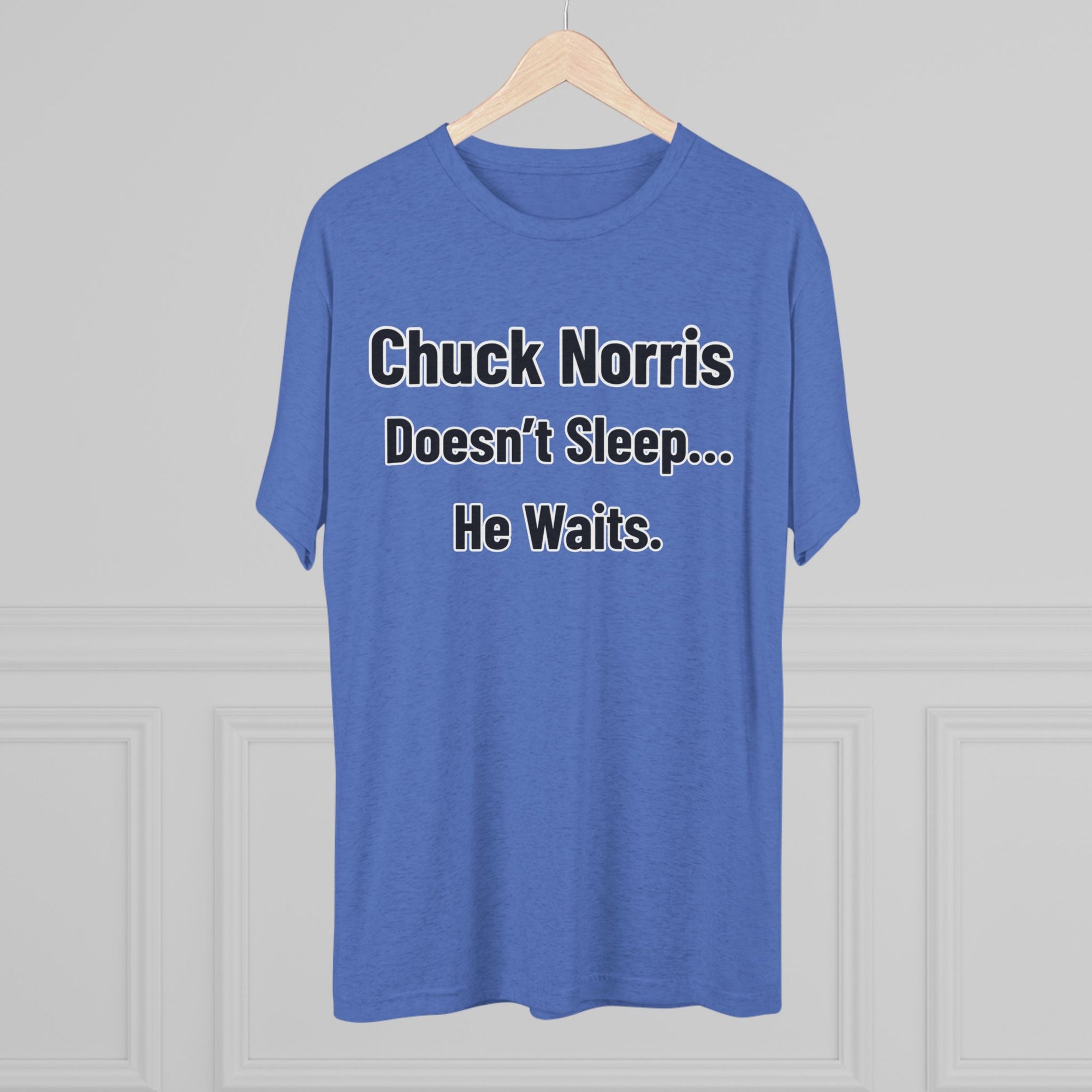 Chuck Norris Doesn't Sleep He Waits Shirt | Funny Chuck Norris Tee | Retro Humor Shirt | Dad Joke T-Shirt | Classic Funny Gift