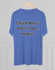 Chuck Norris Doesn't Sleep He Waits Shirt | Funny Chuck Norris Tee | Retro Humor Shirt | Dad Joke T-Shirt | Classic Funny Gift