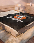 Detroit Bad Boys Skull Basketball Blanket | Velveteen Plush Blanket