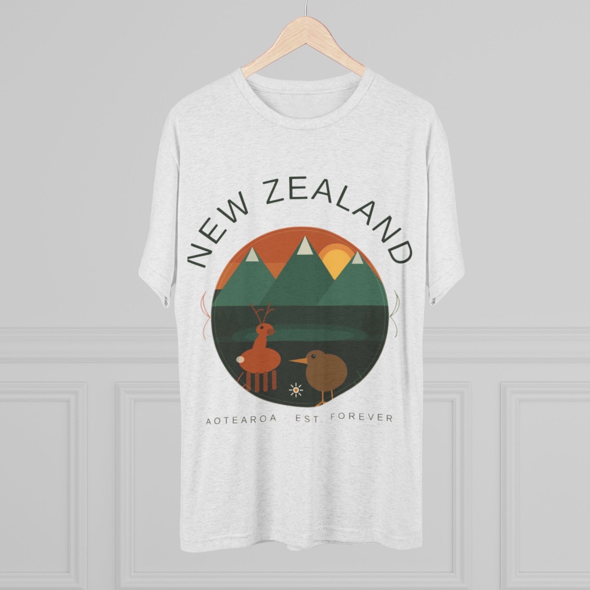 Aotearoa New Zealand Tri-Blend Tee, Classic Soft Shirt for Men &amp; Women, Kiwi Travel Top, Vintage Tshirt, Souvenir