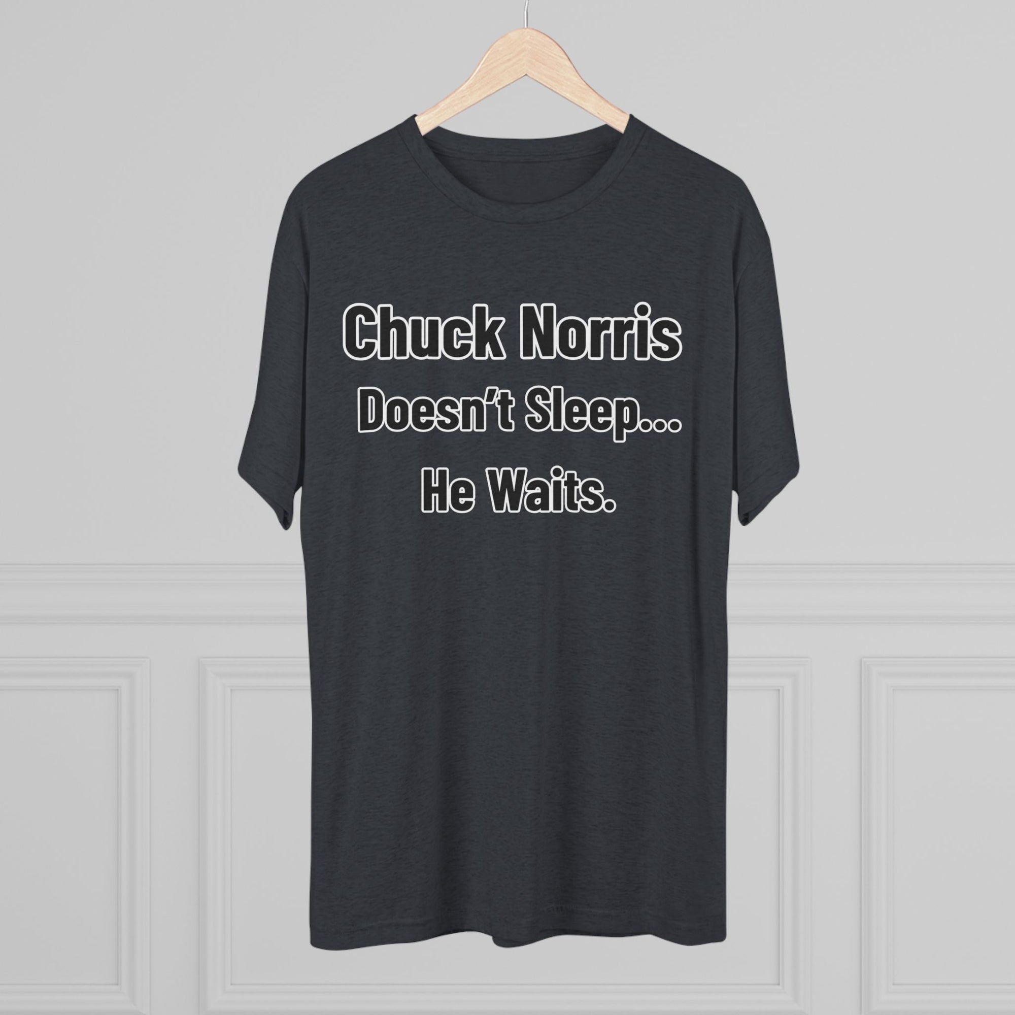 Chuck Norris Doesn't Sleep He Waits Shirt | Funny Chuck Norris Tee | Retro Humor Shirt | Dad Joke T-Shirt | Classic Funny Gift