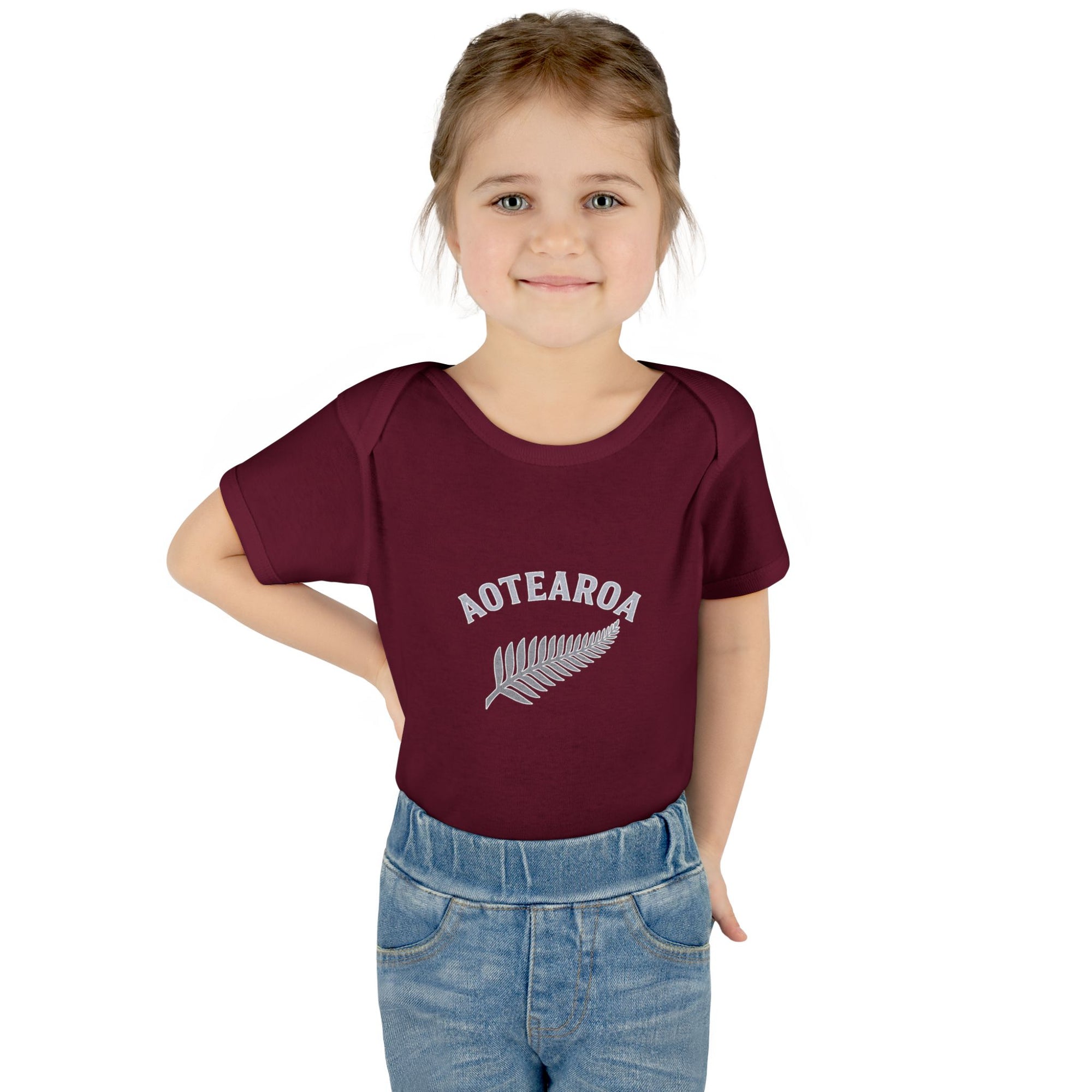 New Zealand Baby Onesie | Aotearoa Baby Outfit | Kiwi Infant Bodysuit | NZ Baby Clothes | Silver Fern Baby Gift