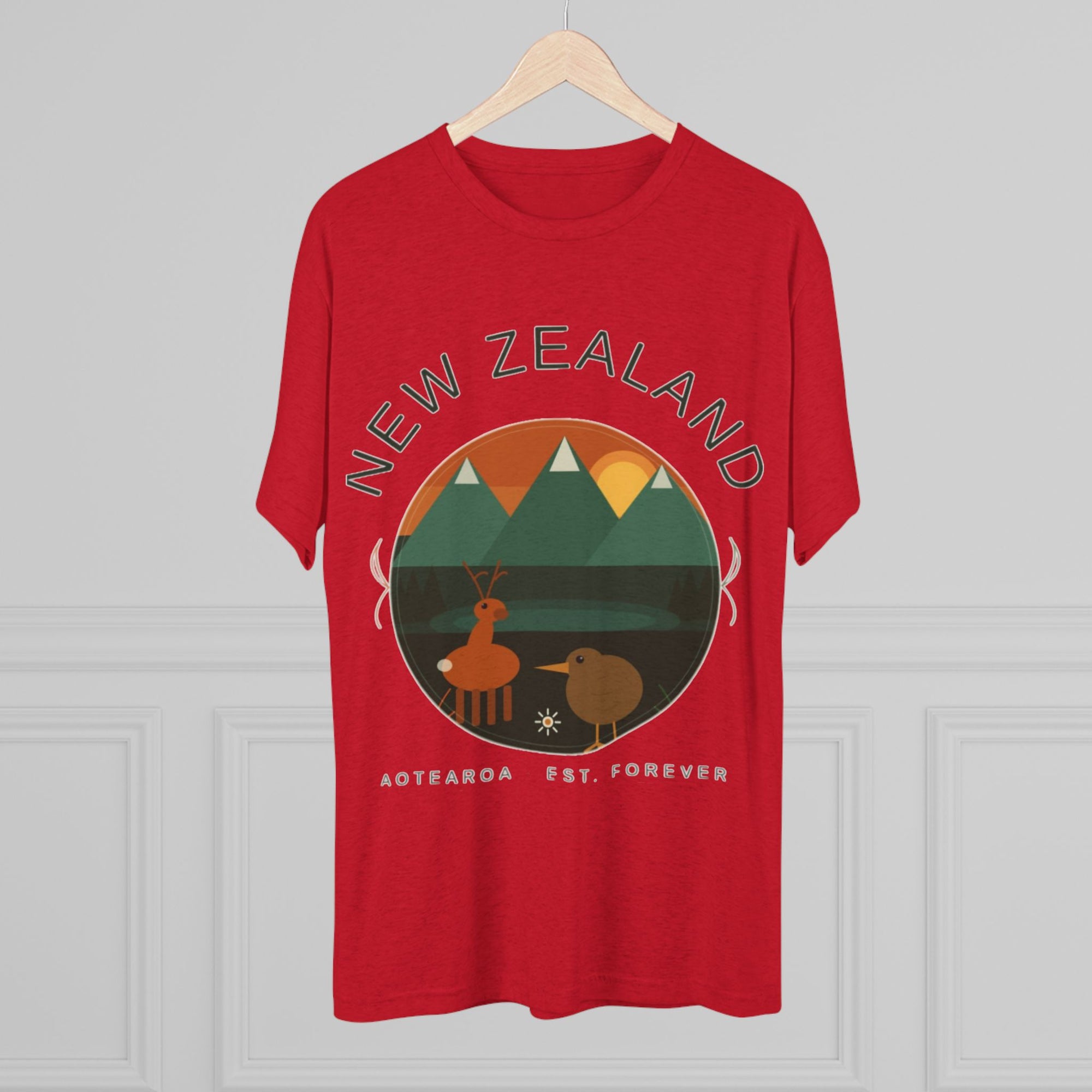 Aotearoa New Zealand Tri-Blend Tee, Classic Soft Shirt for Men &amp; Women, Kiwi Travel Top, Vintage Tshirt, Souvenir