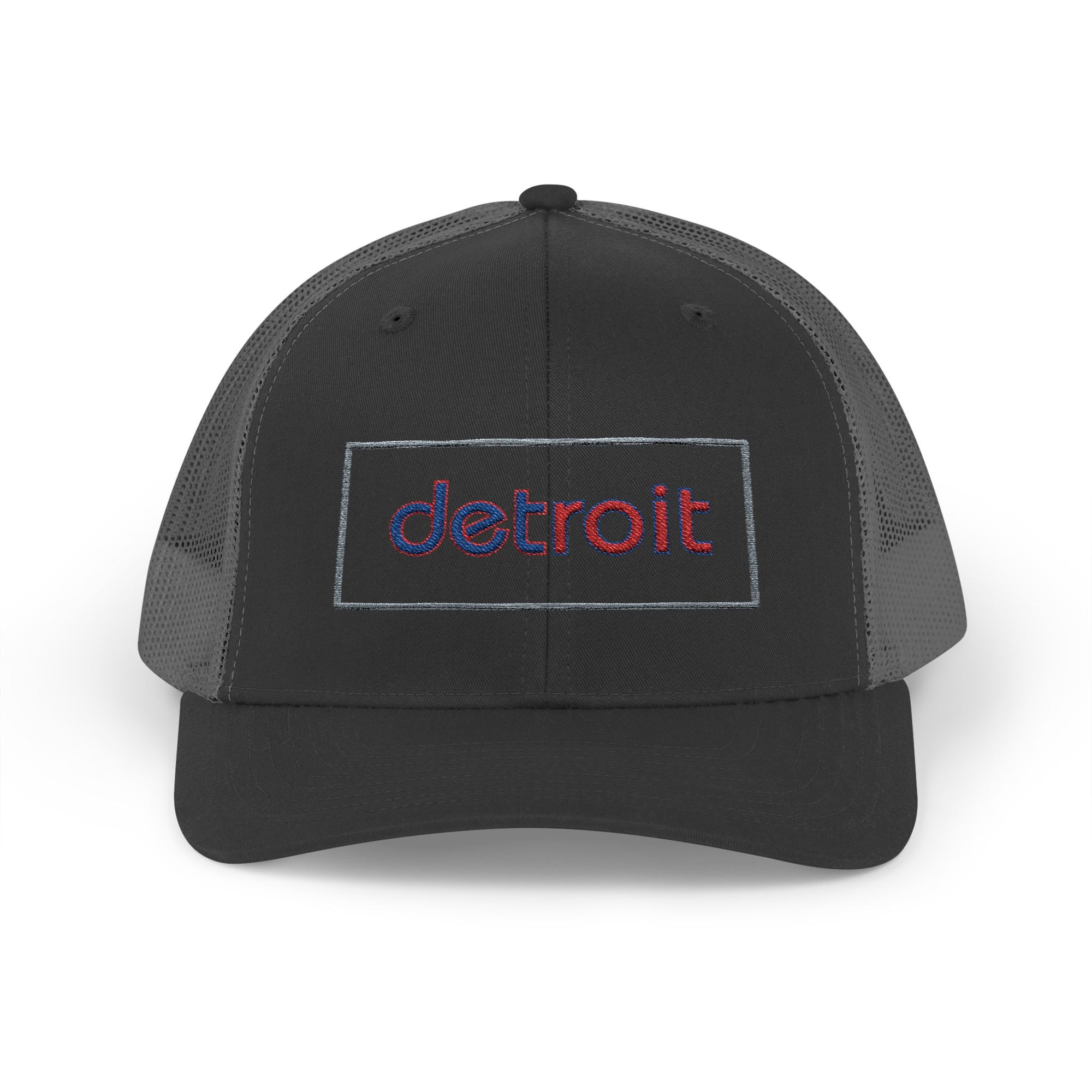 Detroit Hat Embroidered | Red Blue Detroit Cap | Lowercase Detroit Hat | Detroit Basketball Colors Hat | Minimalist Snapback | Trucker Hat
