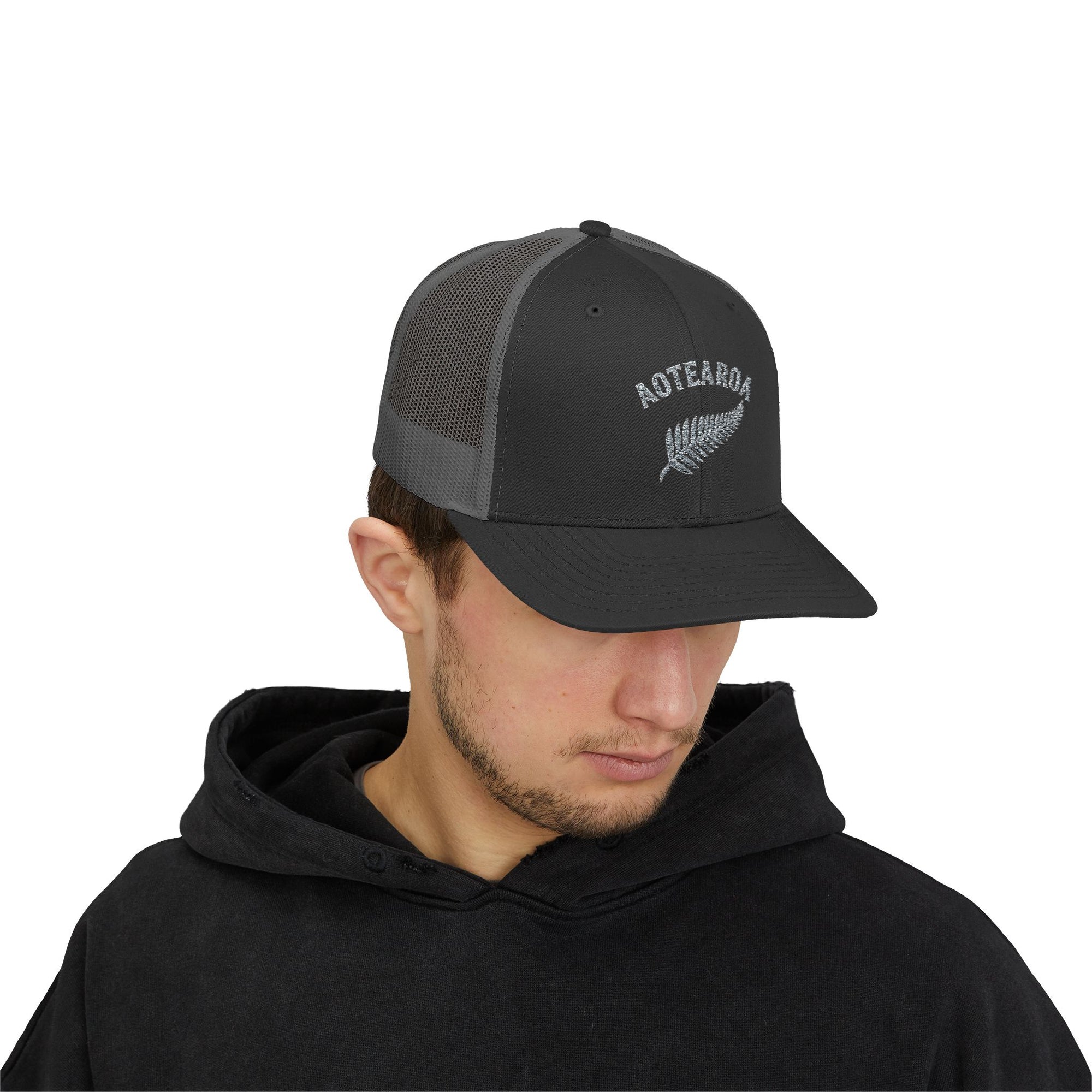 Aotearoa Hat Embroidered | Silver Fern Hat | New Zealand Cap | Kiwi Hat | NZ Pride Hat | Minimalist Snapback Trucker Hat