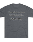 Time Waits for No One Except Chuck Norris Shirt | Funny Quote Tee | Retro Humor Shirt | Dad Joke Gift | Triblend buttery soft shirt