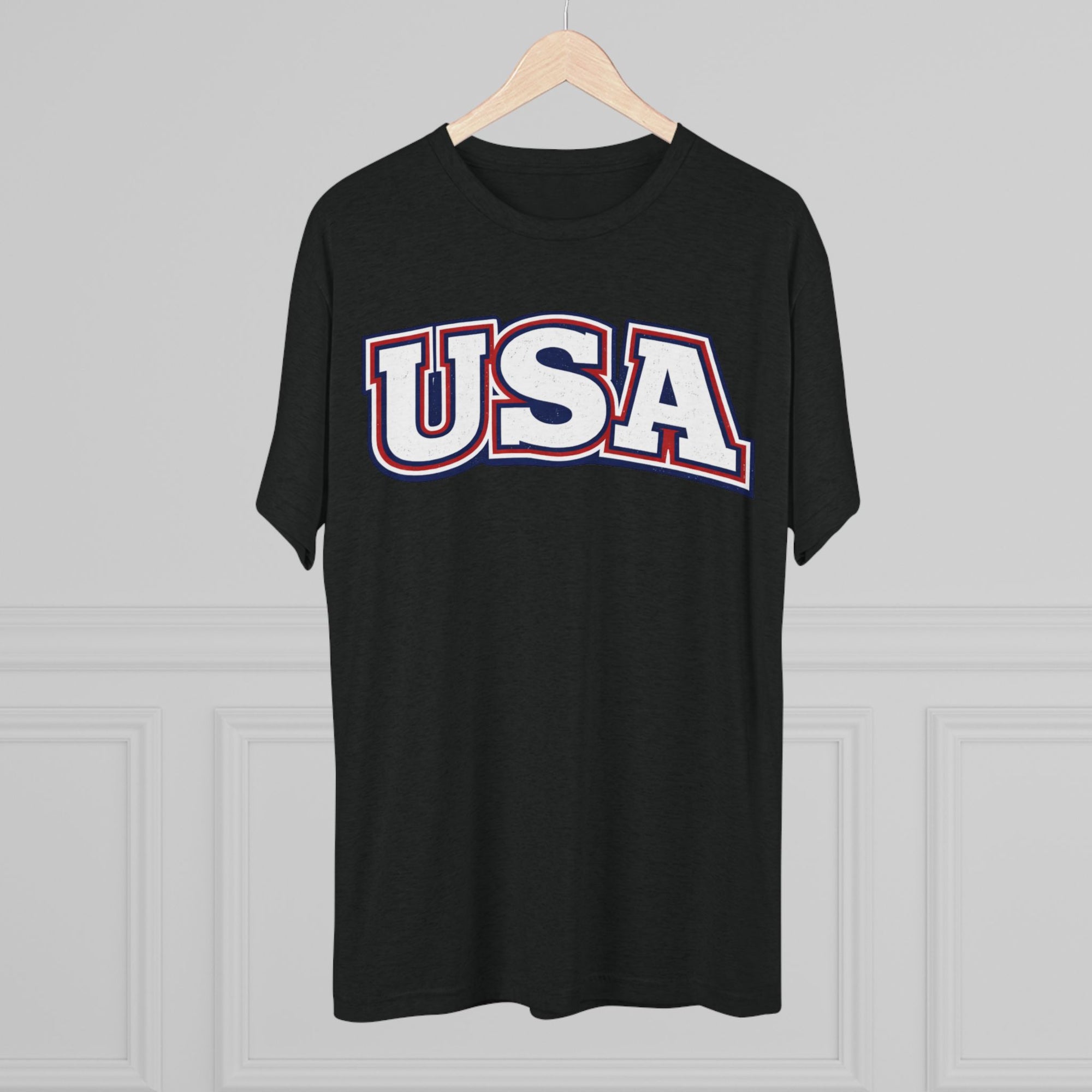 USA Retro Arch Tee | Patriotic Red White Blue Graphic Shirt