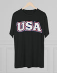 USA Retro Arch Tee | Patriotic Red White Blue Graphic Shirt