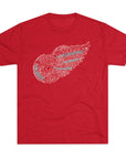 All-time Wings Names Vintage Sports Tee | Detroit Hockey Names Triblend Soft T-Shirt