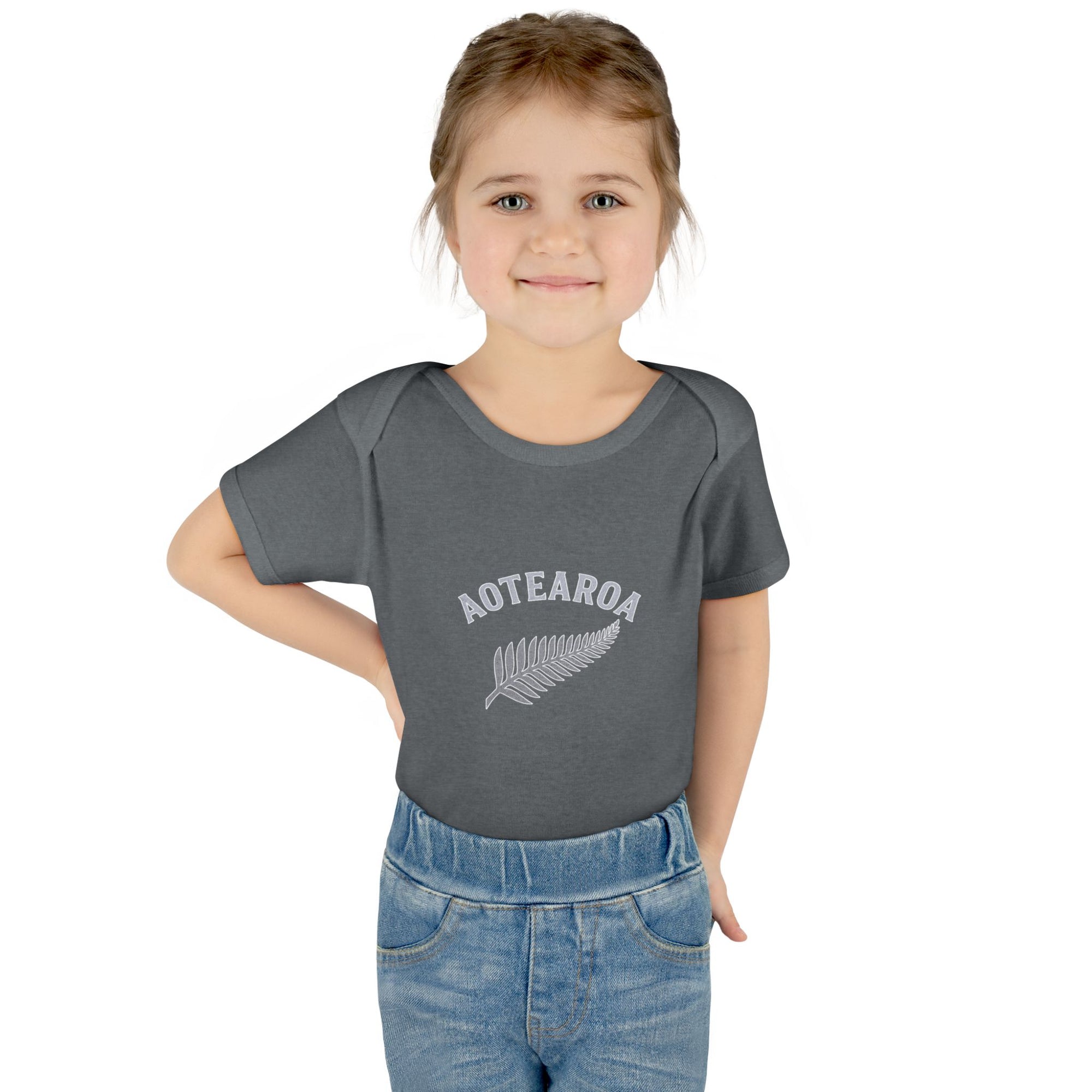 New Zealand Baby Onesie | Aotearoa Baby Outfit | Kiwi Infant Bodysuit | NZ Baby Clothes | Silver Fern Baby Gift