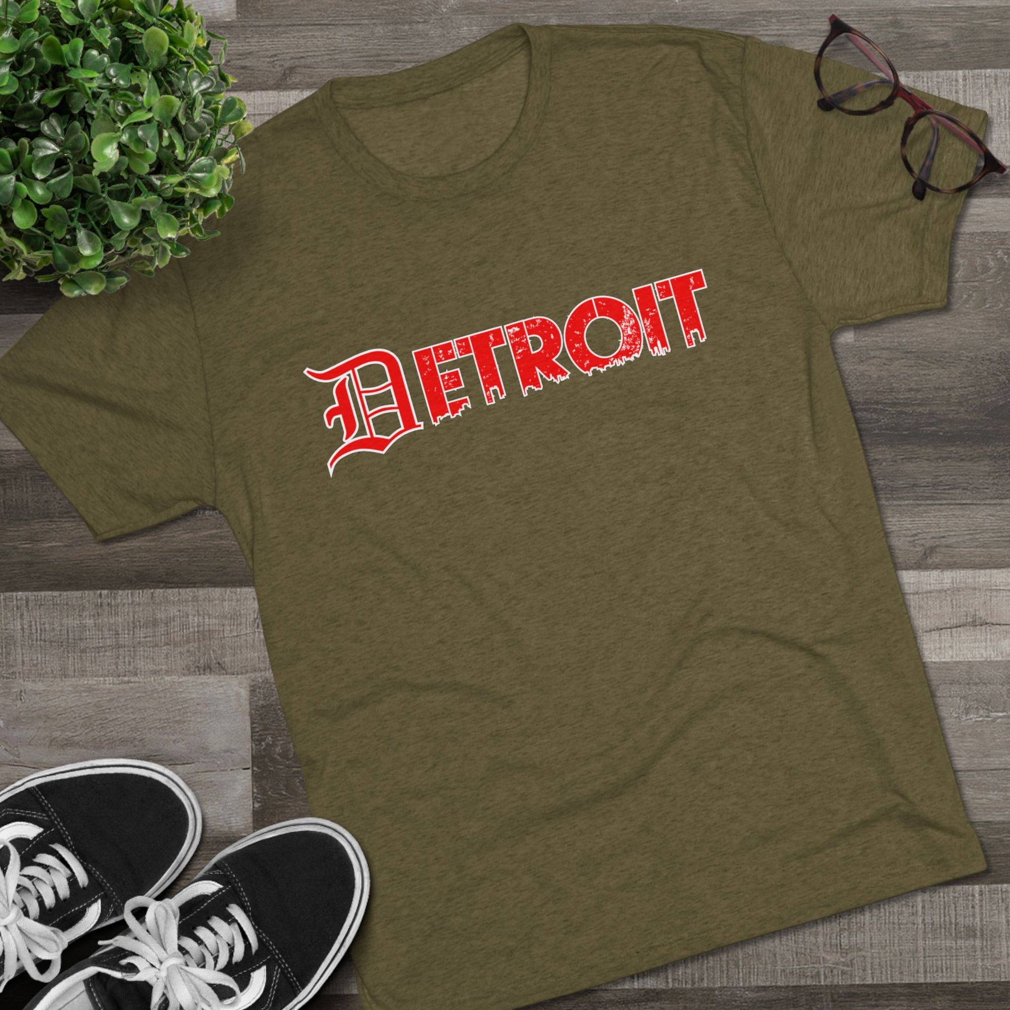 Detroit Triblend T-Shirt | Old English Detroit Tee | Super Soft Vintage Detroit Shirt | Premium Detroit Streetwear | Motor City Tee