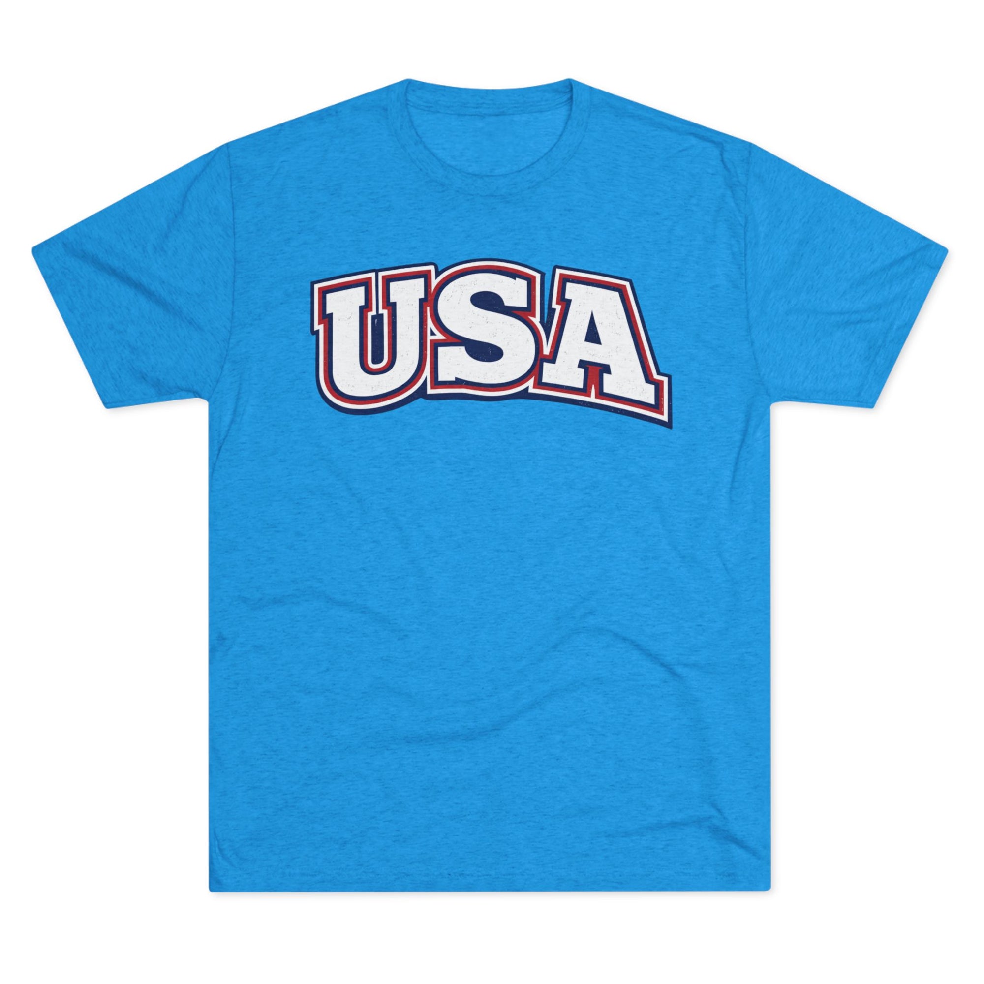 USA Retro Arch Tee | Patriotic Red White Blue Graphic Shirt