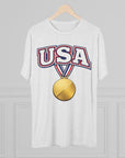USA Medal Graphic Tee | Patriotic Sports Shirt, 4th of July Apparel