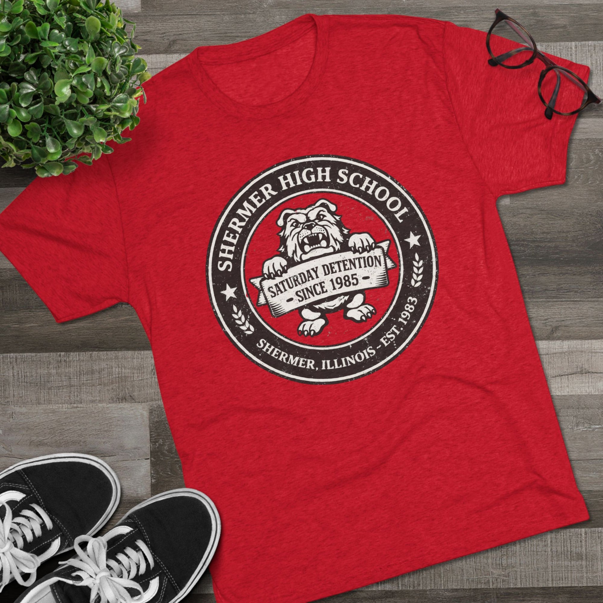 Shermer High School Shirt, Breakfast Club Tee, Saturday Detention 1985, Fake School Crest Tee, 80s Movie Gift, Funny Nostalgia Shirt