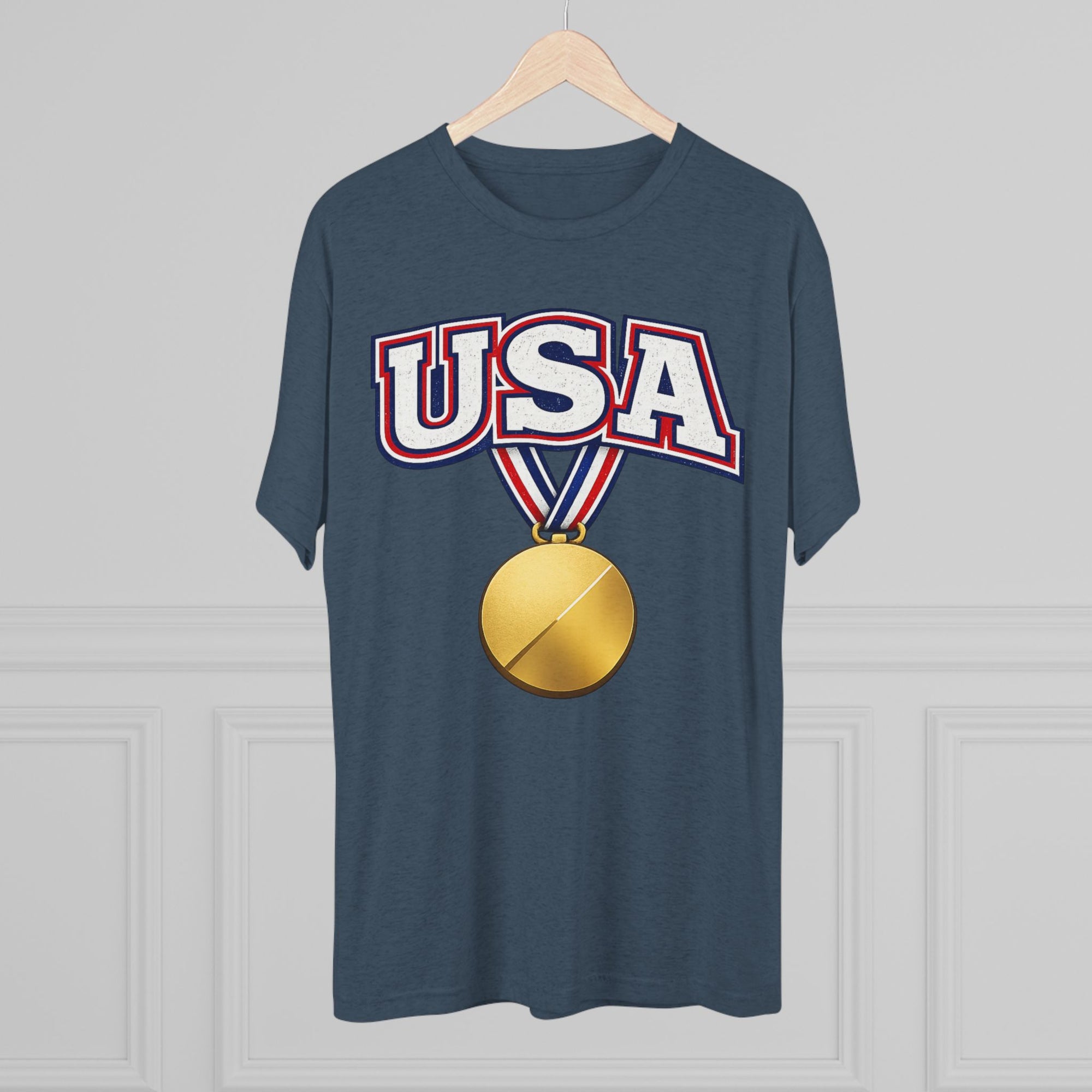 USA Medal Graphic Tee | Patriotic Sports Shirt, 4th of July Apparel