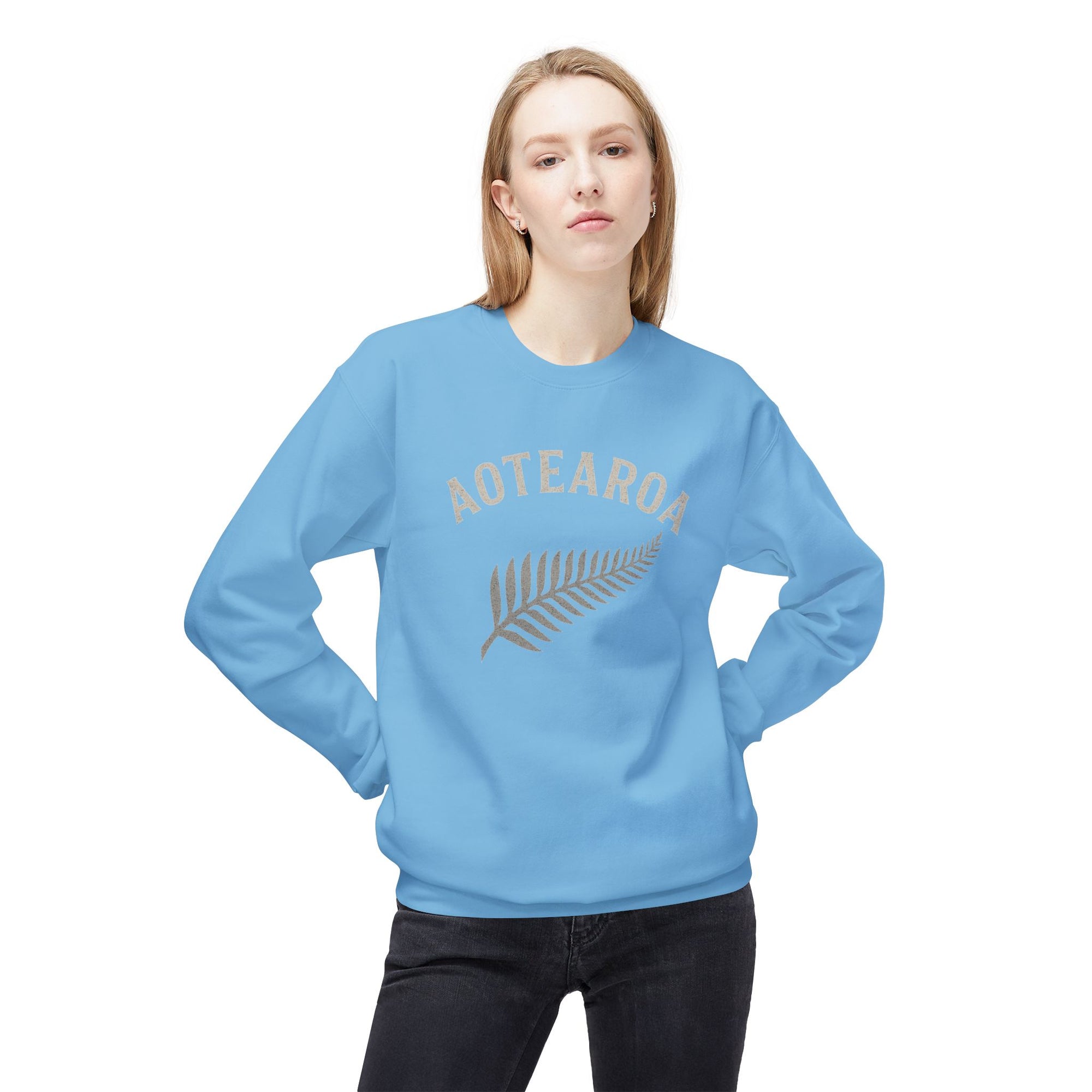 Aotearoa Fern Crewneck Sweatshirt | New Zealand Silver Fern