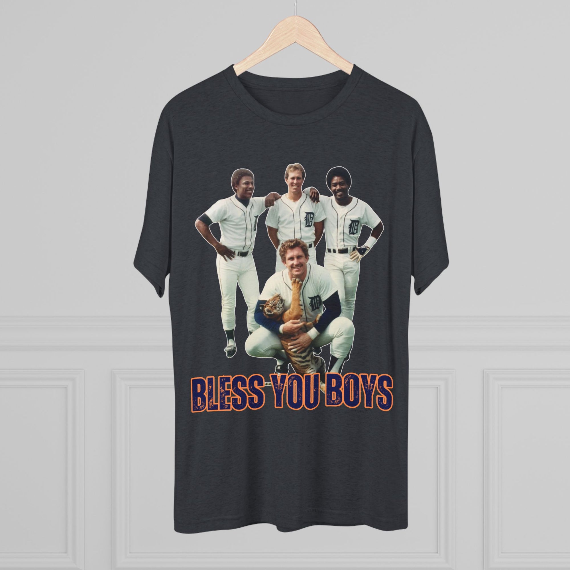 Vintage 1984 Detroit Tigers Baseball Tee, Alan Trammell, Lou Whitaker, Chet Lemon, Real Tiger, Bless you Boys, Retro Sports Shirt