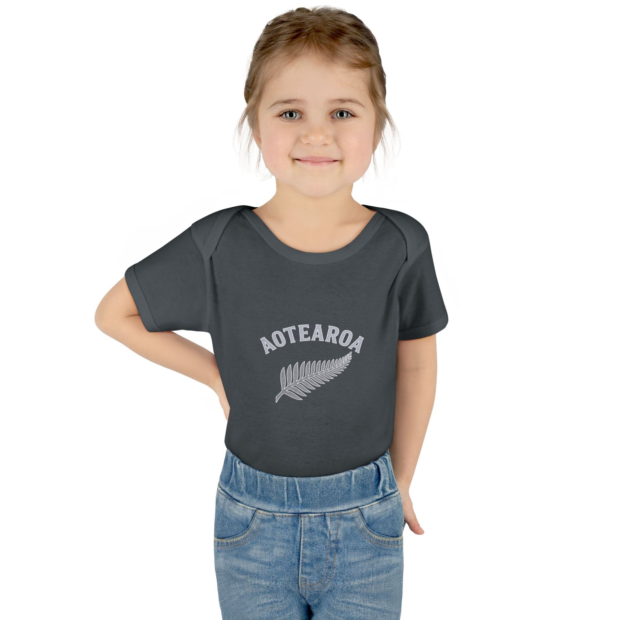 New Zealand Baby Onesie | Aotearoa Baby Outfit | Kiwi Infant Bodysuit | NZ Baby Clothes | Silver Fern Baby Gift