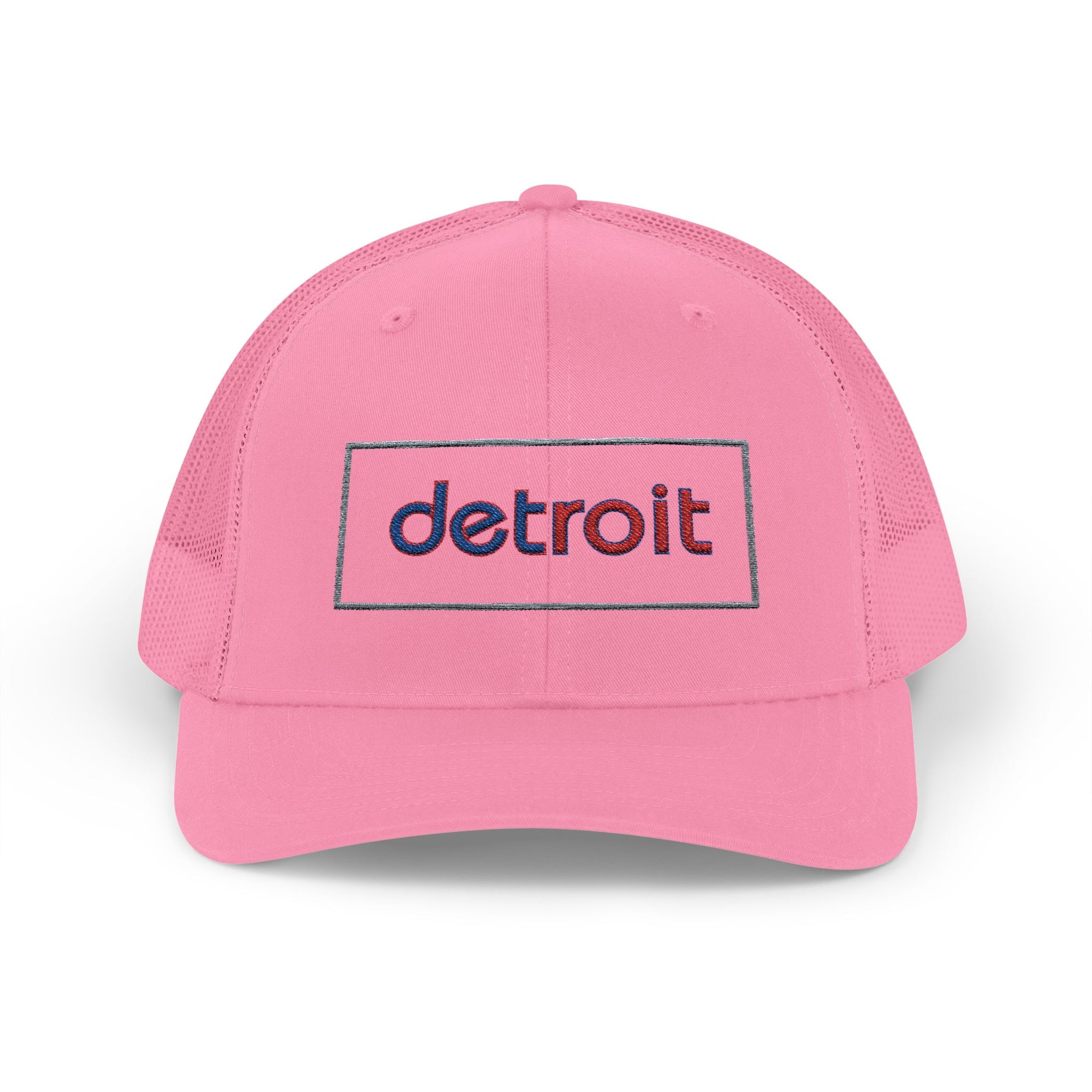 Detroit Hat Embroidered | Red Blue Detroit Cap | Lowercase Detroit Hat | Detroit Basketball Colors Hat | Minimalist Snapback | Trucker Hat