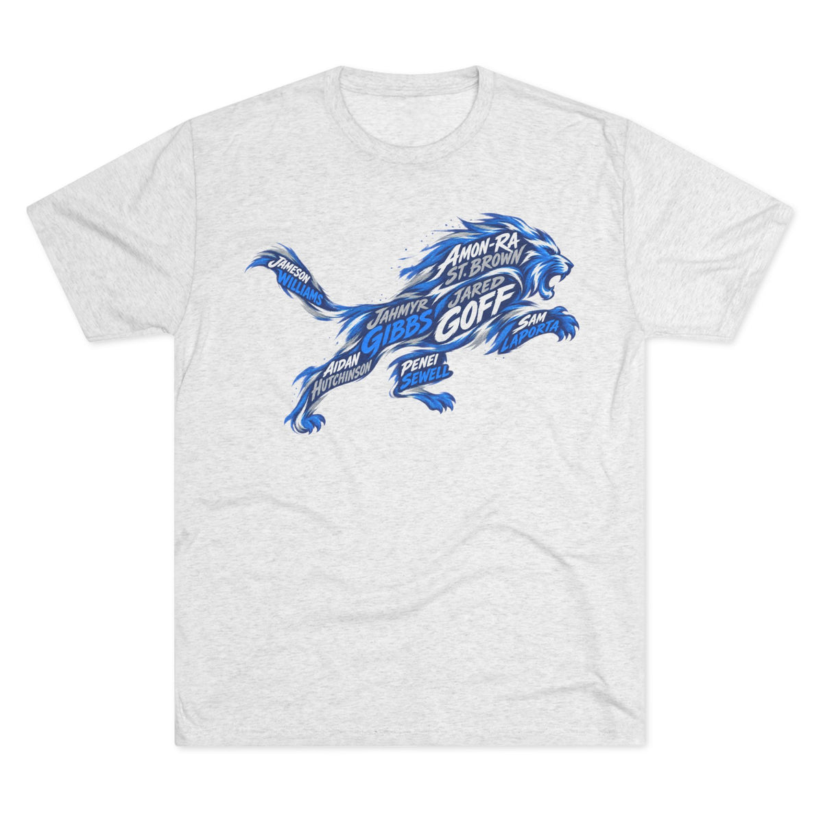 Lions Names Vintage Sports Tee | Detroit Football Names Triblend Soft T-Shirt