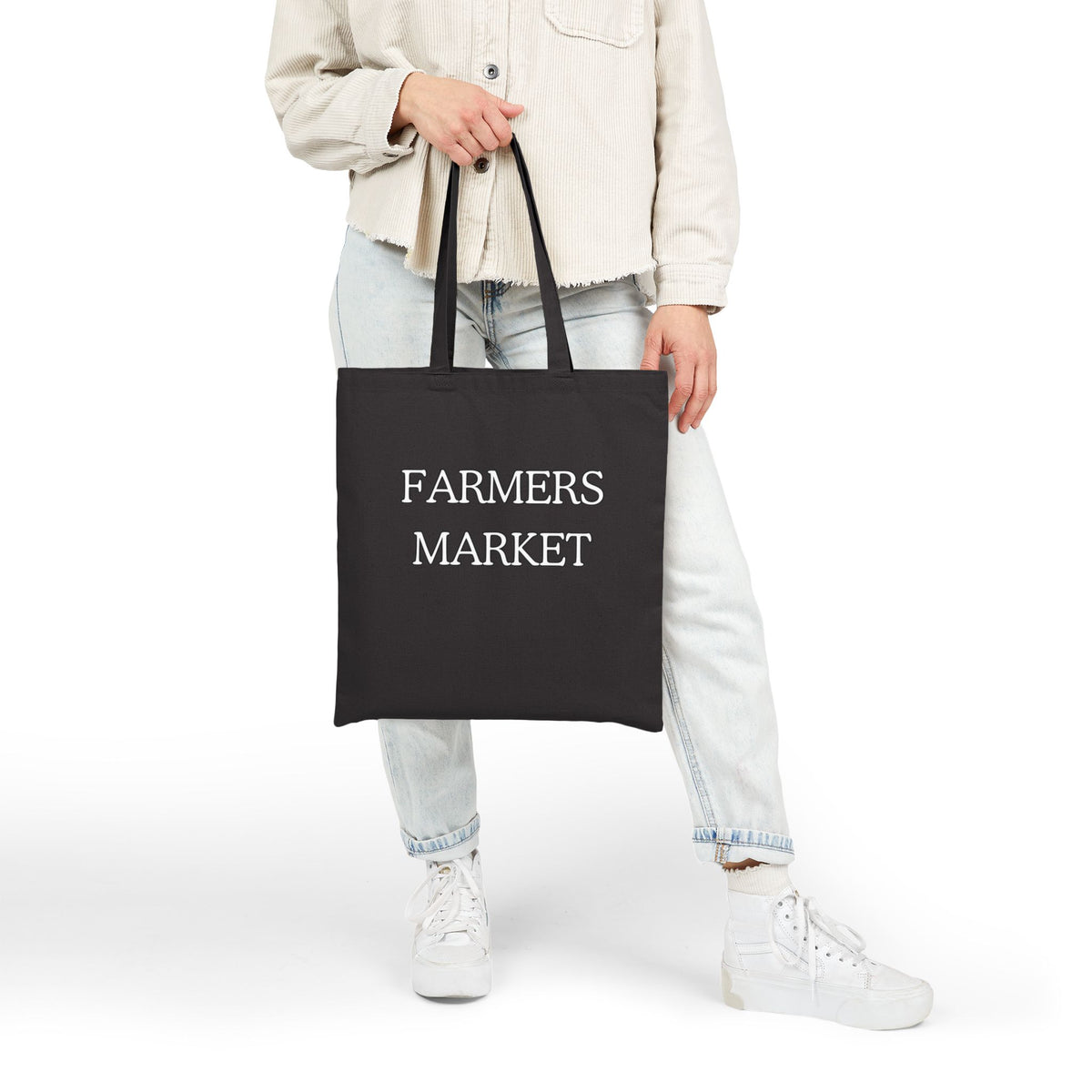 Farmers Market Cotton Canvas Tote Bag | Natural Market Shopper
