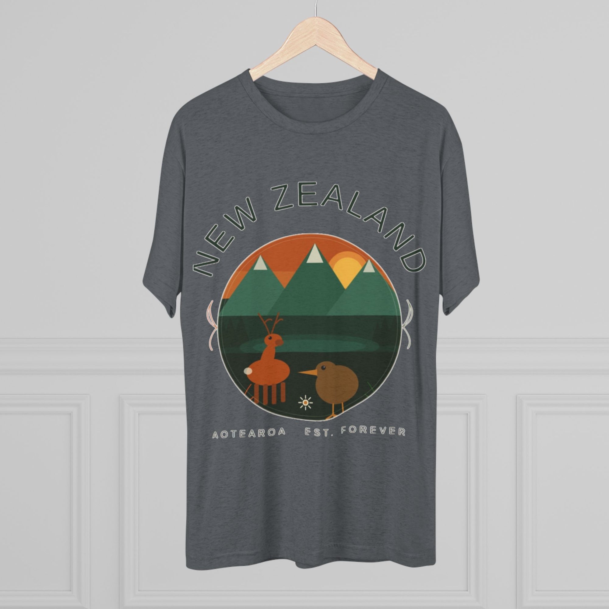 Aotearoa New Zealand Tri-Blend Tee, Classic Soft Shirt for Men &amp; Women, Kiwi Travel Top, Vintage Tshirt, Souvenir