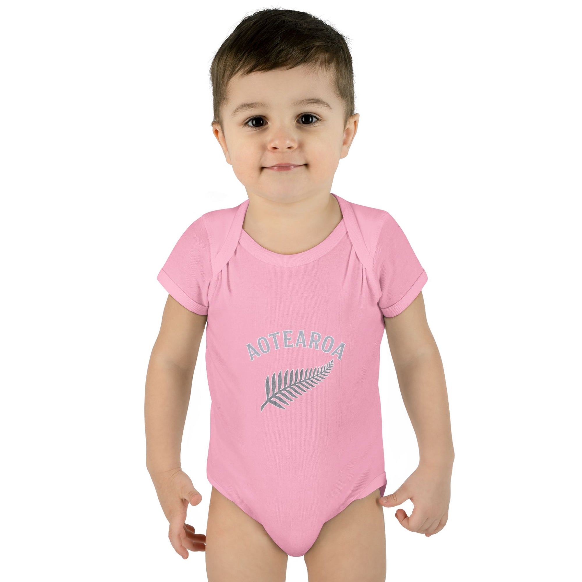 New Zealand Baby Onesie | Aotearoa Baby Outfit | Kiwi Infant Bodysuit | NZ Baby Clothes | Silver Fern Baby Gift