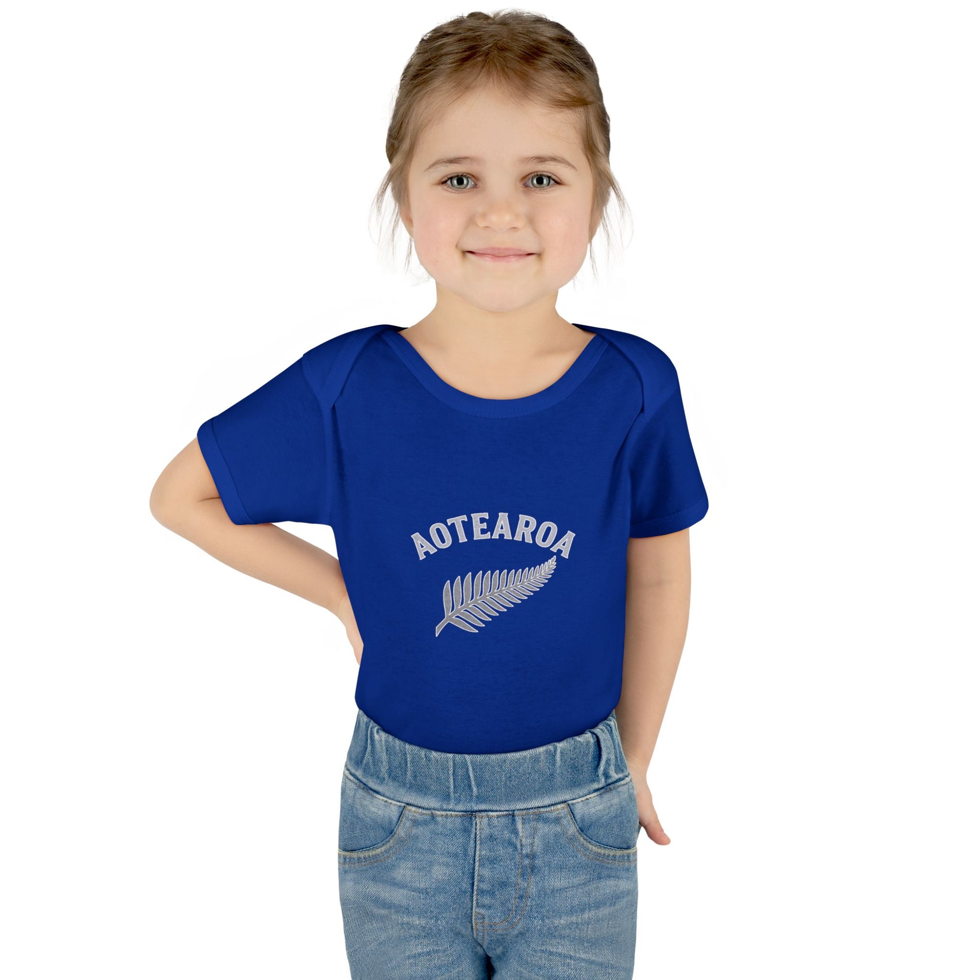 New Zealand Baby Onesie | Aotearoa Baby Outfit | Kiwi Infant Bodysuit | NZ Baby Clothes | Silver Fern Baby Gift