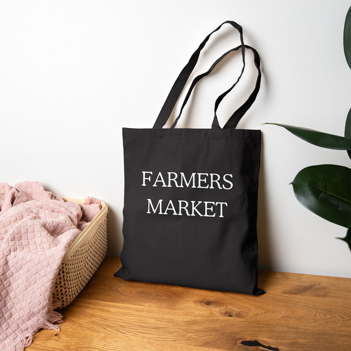 Farmers Market Cotton Canvas Tote Bag | Natural Market Shopper