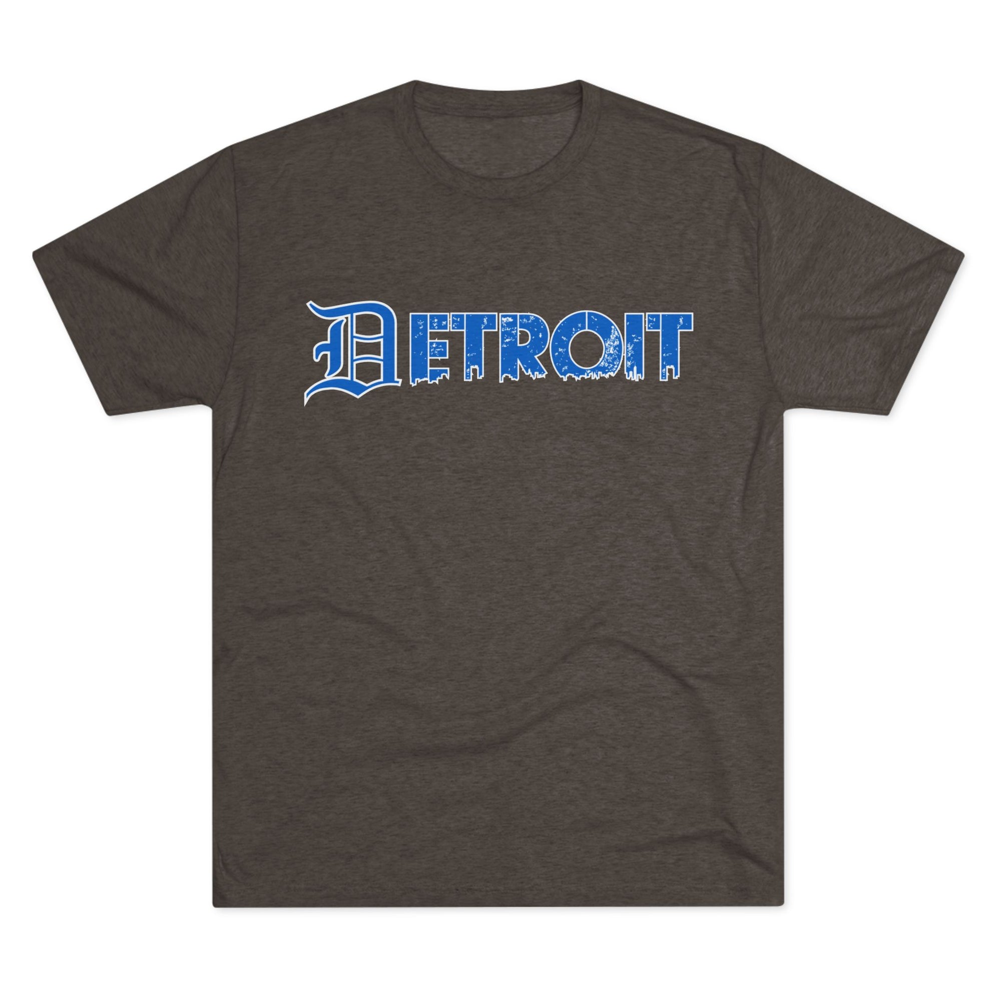 Copy of Detroit Blue &amp; White Triblend T-Shirt | Old English Detroit Tee | Super Soft Vintage Detroit Shirt | Detroit Streetwear | Motor City Tee
