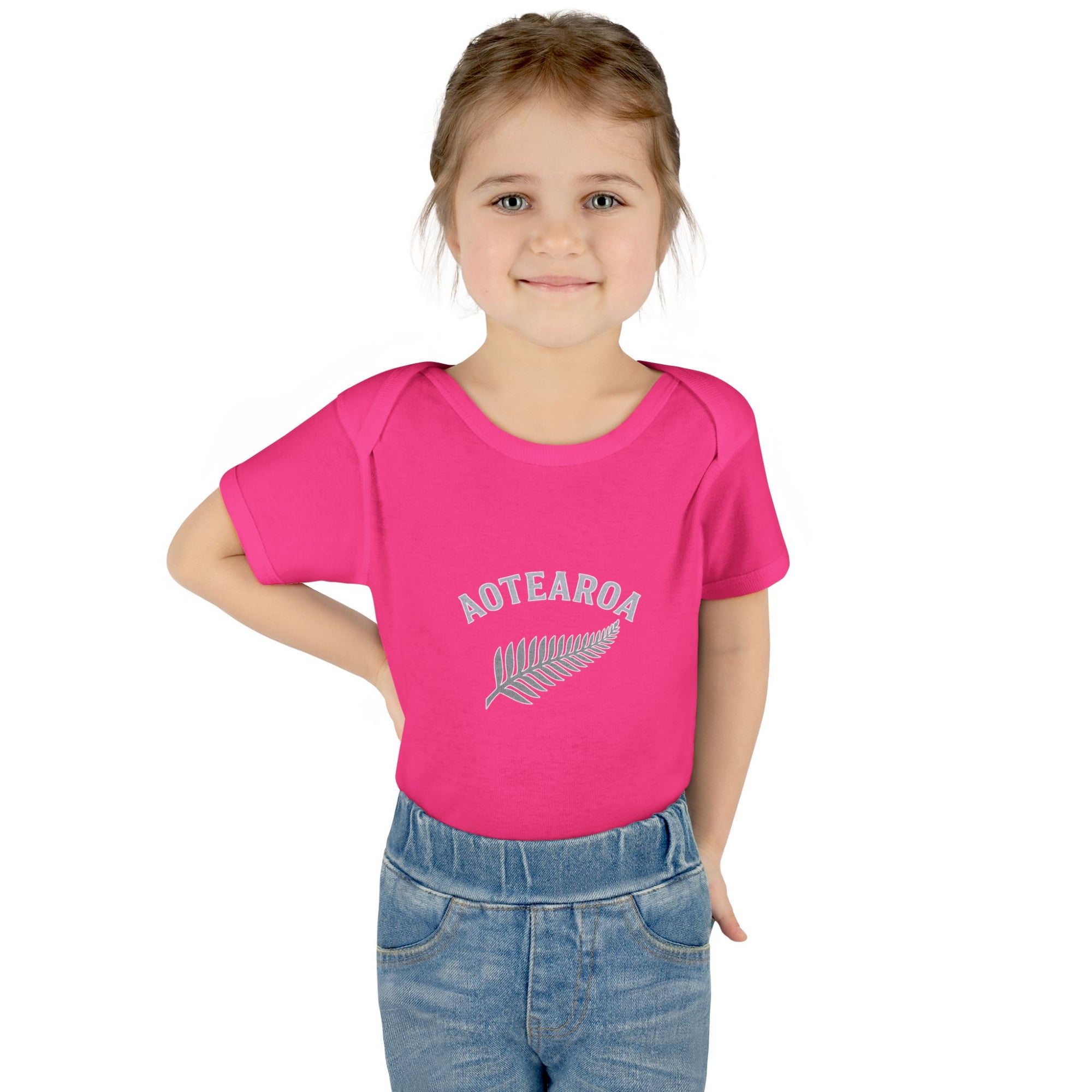 New Zealand Baby Onesie | Aotearoa Baby Outfit | Kiwi Infant Bodysuit | NZ Baby Clothes | Silver Fern Baby Gift