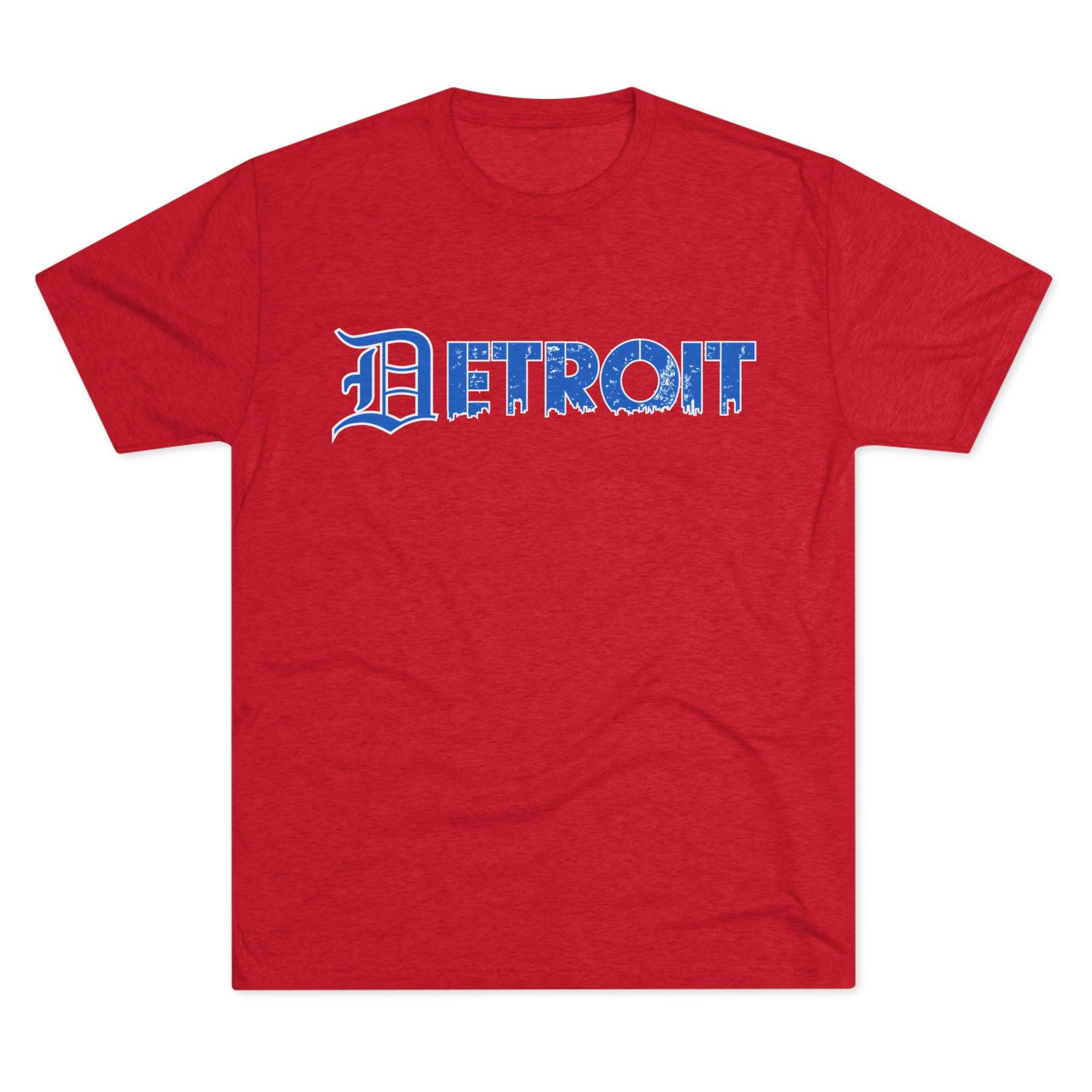 Copy of Detroit Blue &amp; White Triblend T-Shirt | Old English Detroit Tee | Super Soft Vintage Detroit Shirt | Detroit Streetwear | Motor City Tee