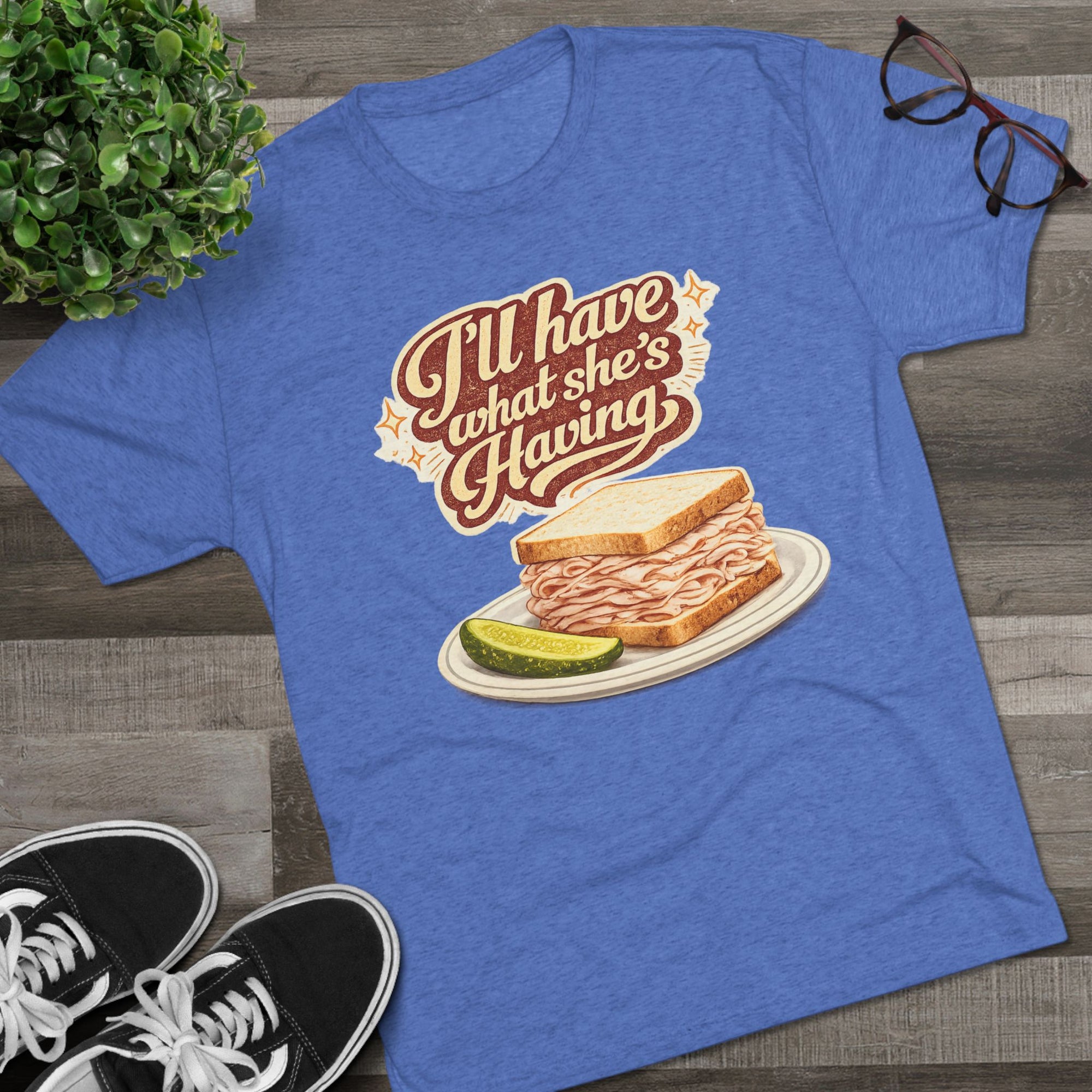 I'll Have What Shes Having Shirt, Funny Deli Sandwich Tee, Movie Quote T-Shirt, Foodie Gift for Her, Retro Graphic Tee, Rom Com Fan Shirt
